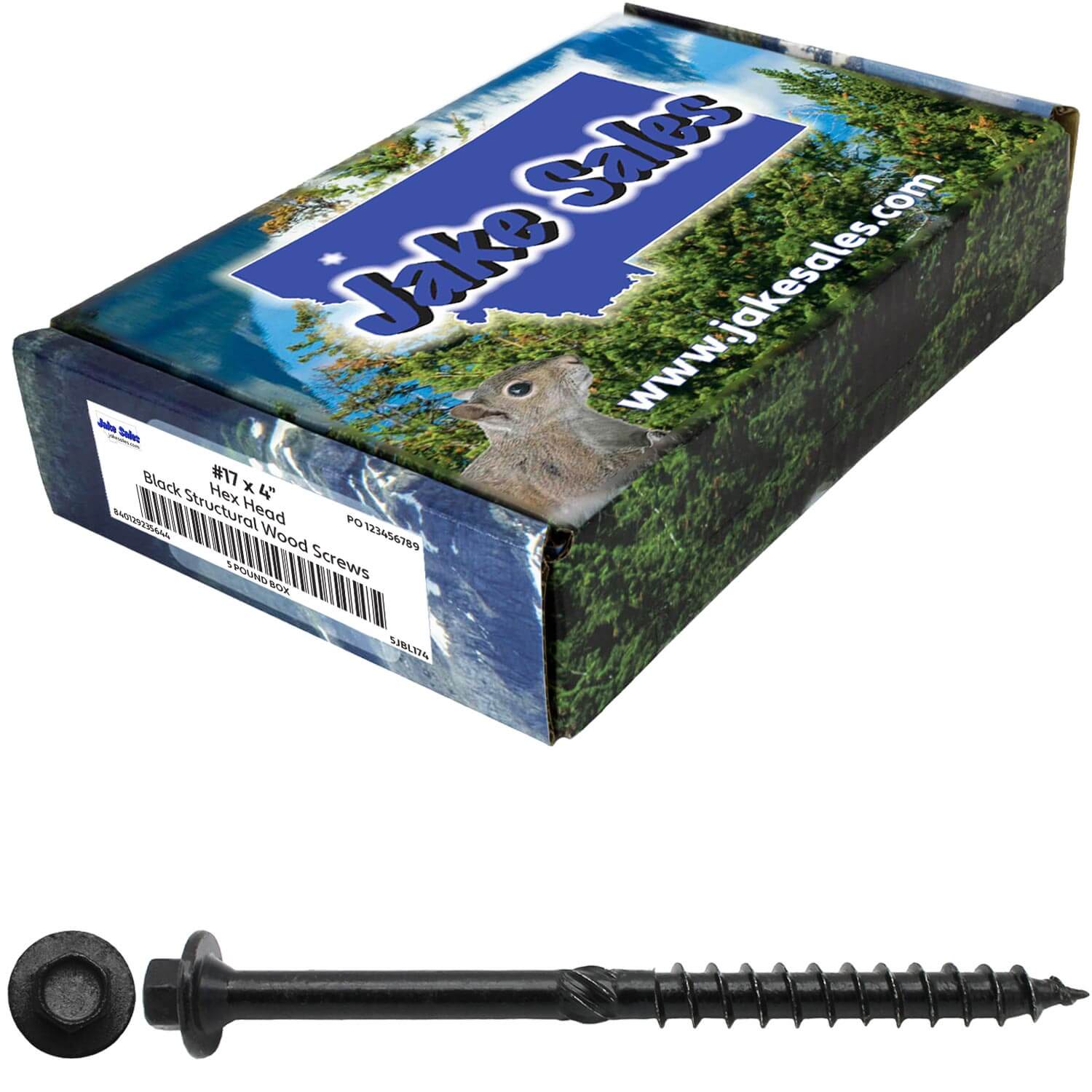 #17 Heavy-Duty Black Timber, Log & Structural Wood Screws - Exterior Coated - Use for Fastening Ledger Boards, Large Timbers, Logs and more. - Image 26