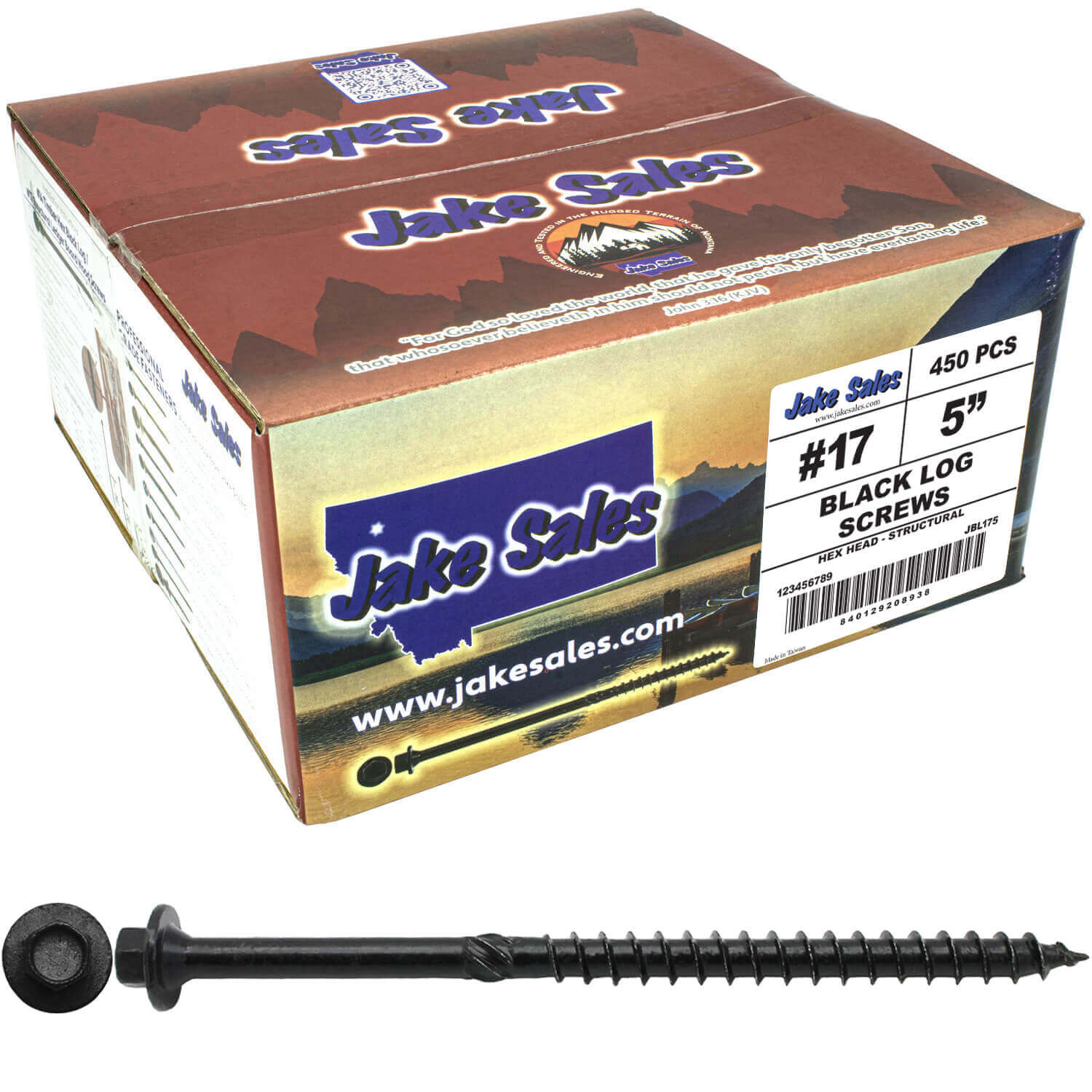 #17 Heavy-Duty Black Timber, Log & Structural Wood Screws - Exterior Coated - Use for Fastening Ledger Boards, Large Timbers, Logs and more. - Image 27