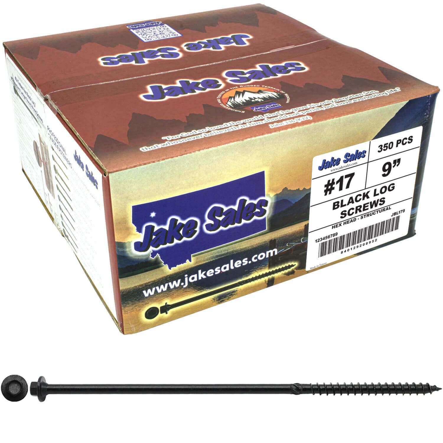 #17 Heavy-Duty Black Timber, Log & Structural Wood Screws - Exterior Coated - Use for Fastening Ledger Boards, Large Timbers, Logs and more. - Image 36