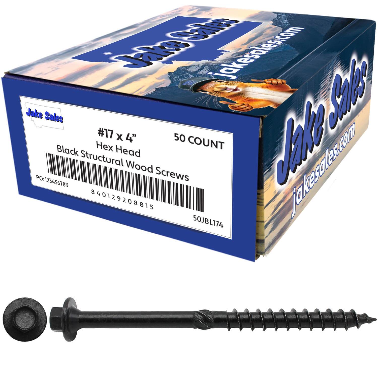 #17 Heavy-Duty Black Timber, Log & Structural Wood Screws - Exterior Coated - Use for Fastening Ledger Boards, Large Timbers, Logs and more. - Image 47
