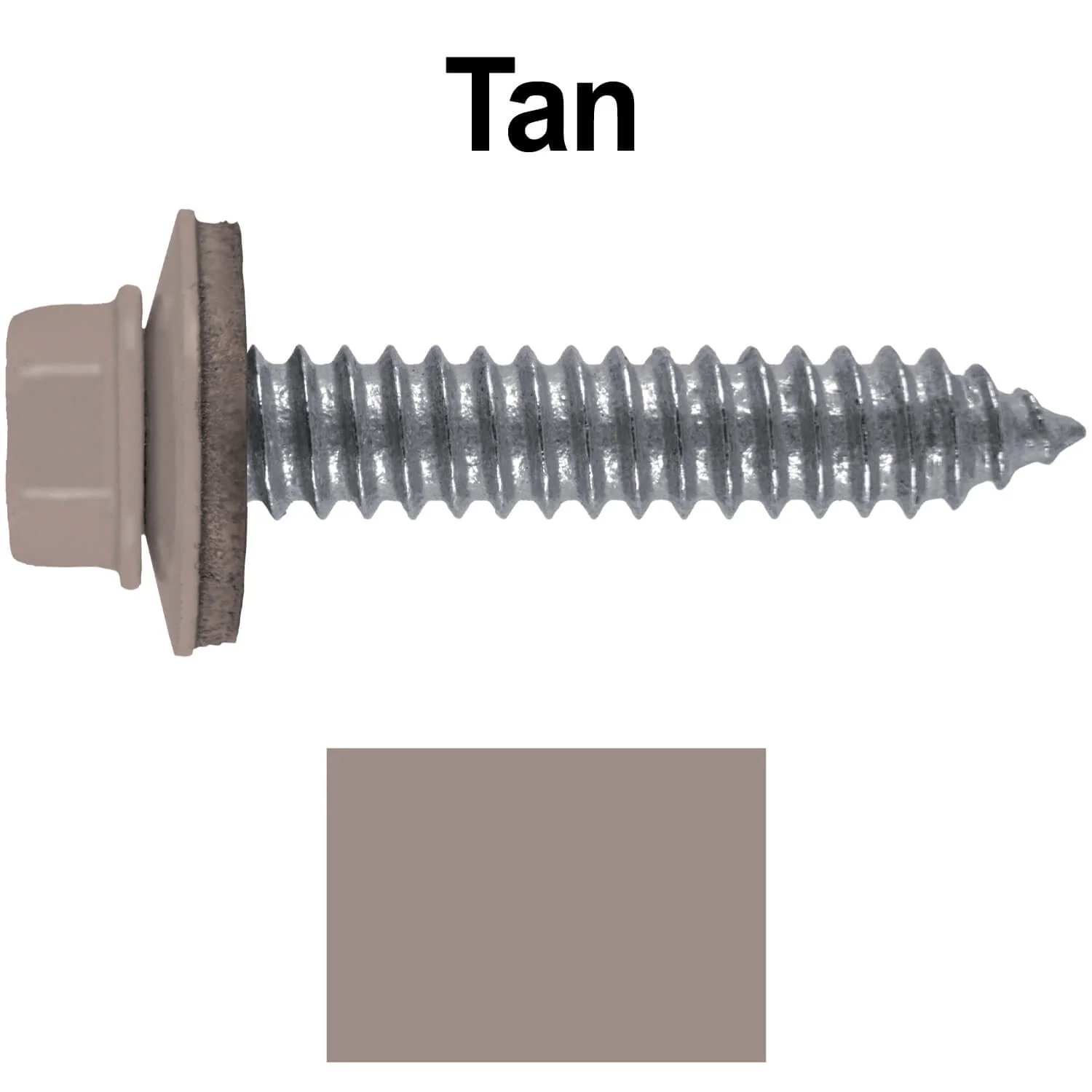 17 x 1-1/2 Metal Roofing Screws - Metal Panel to Metal Purlins and Recovery Screws - Hex Washer Head - EPDM washer. - Image 121