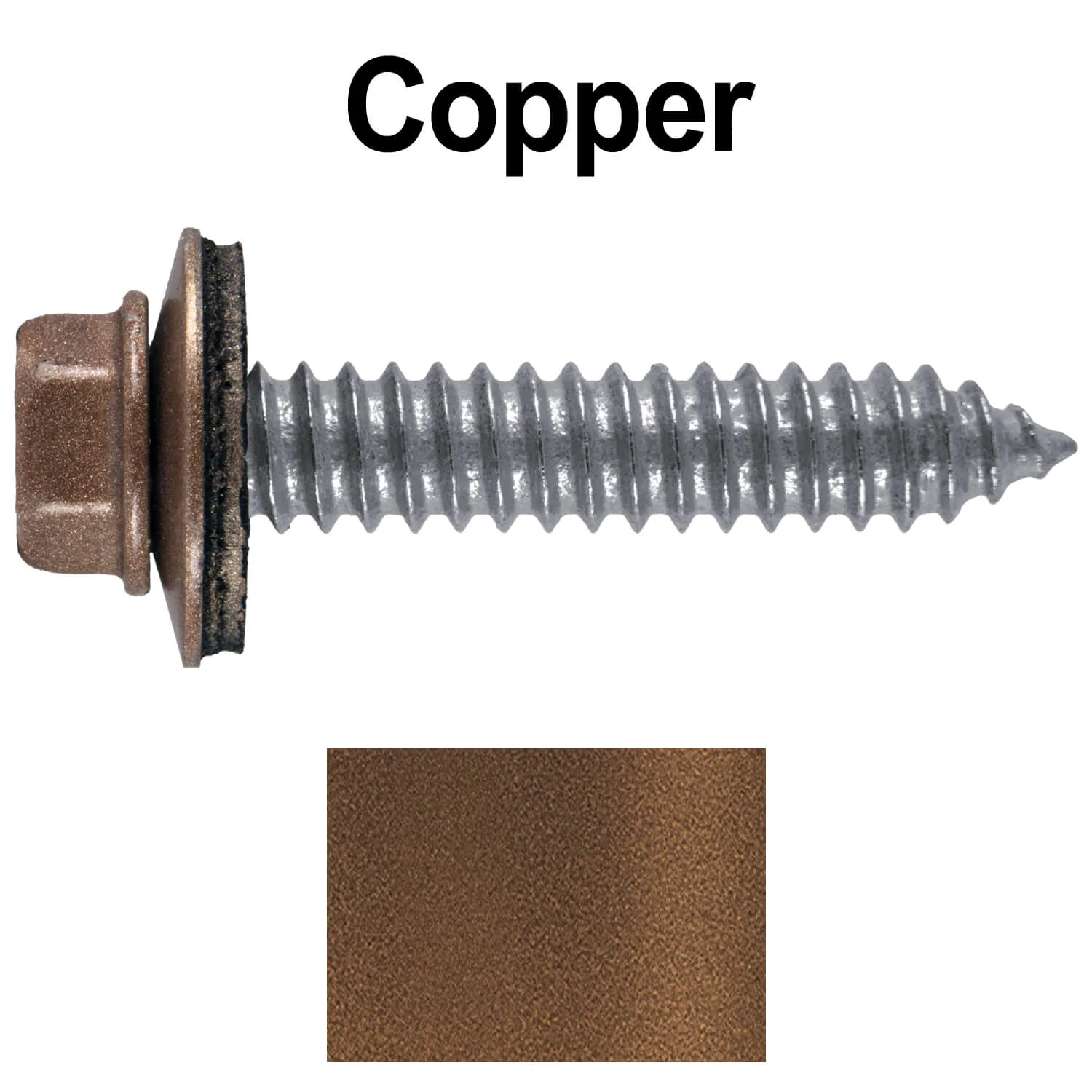 17 x 1-1/2 Metal Roofing Screws - Metal Panel to Metal Purlins and Recovery Screws - Hex Washer Head - EPDM washer. - Image 14