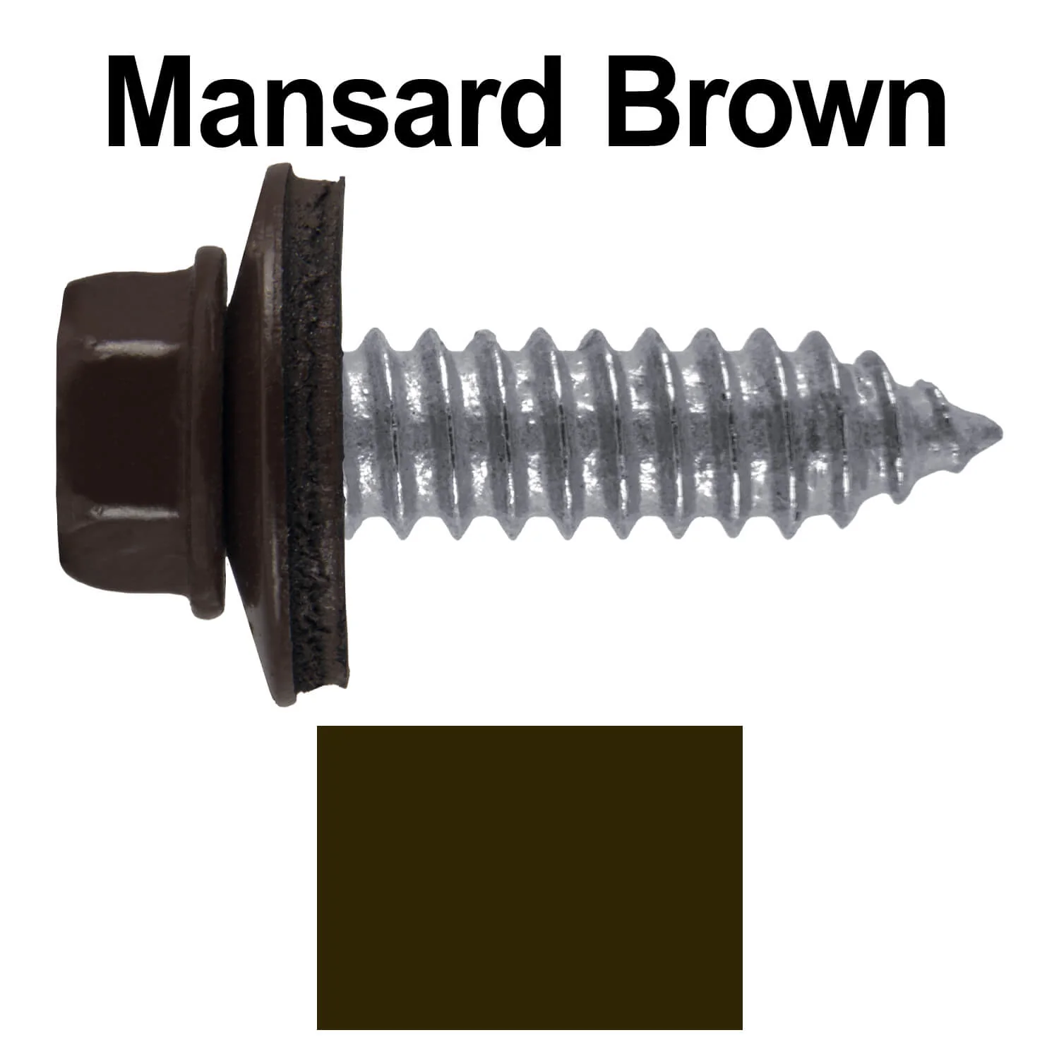 17 x 1" Metal Roofing Screws - Metal Panel to Metal Purlins and Recovery Screws - Hex Washer Head - EPDM washer. - Image 100