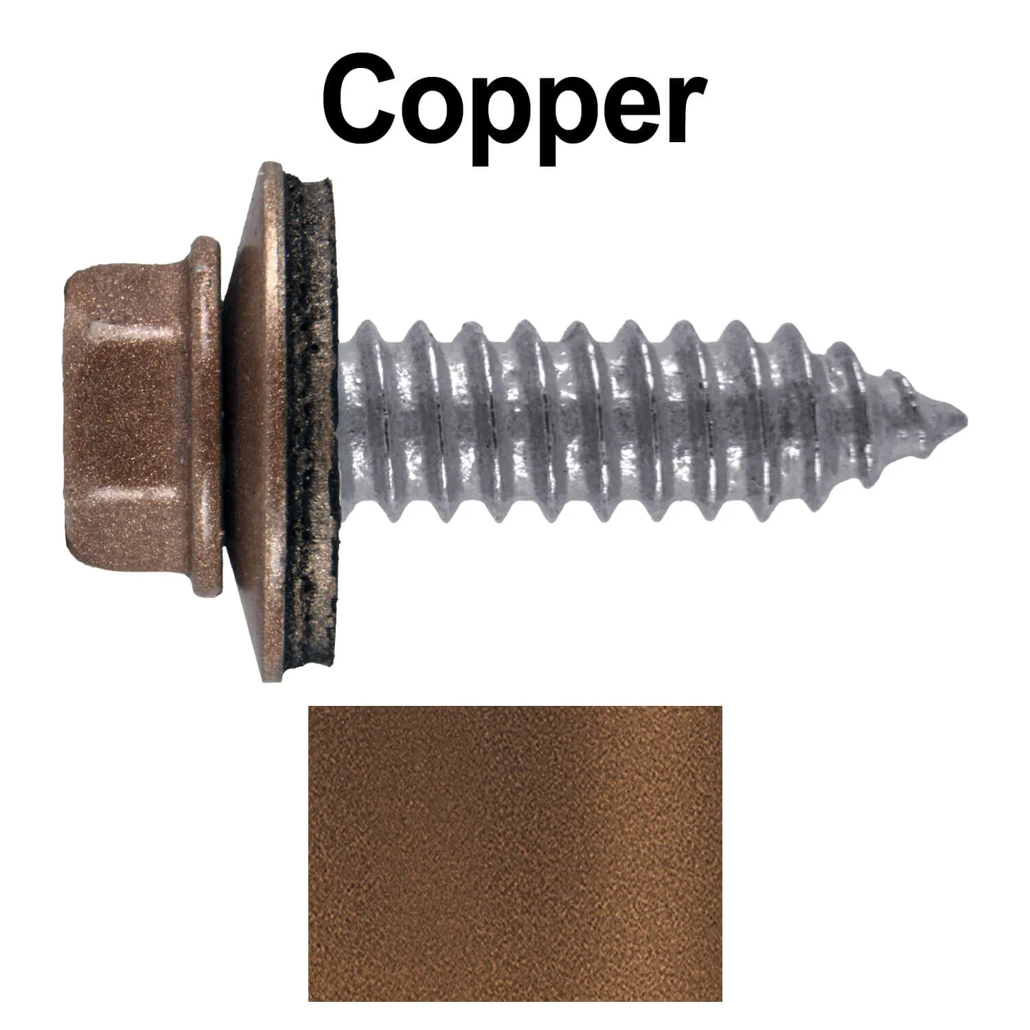 17 x 1" Metal Roofing Screws - Metal Panel to Metal Purlins and Recovery Screws - Hex Washer Head - EPDM washer. - Image 15