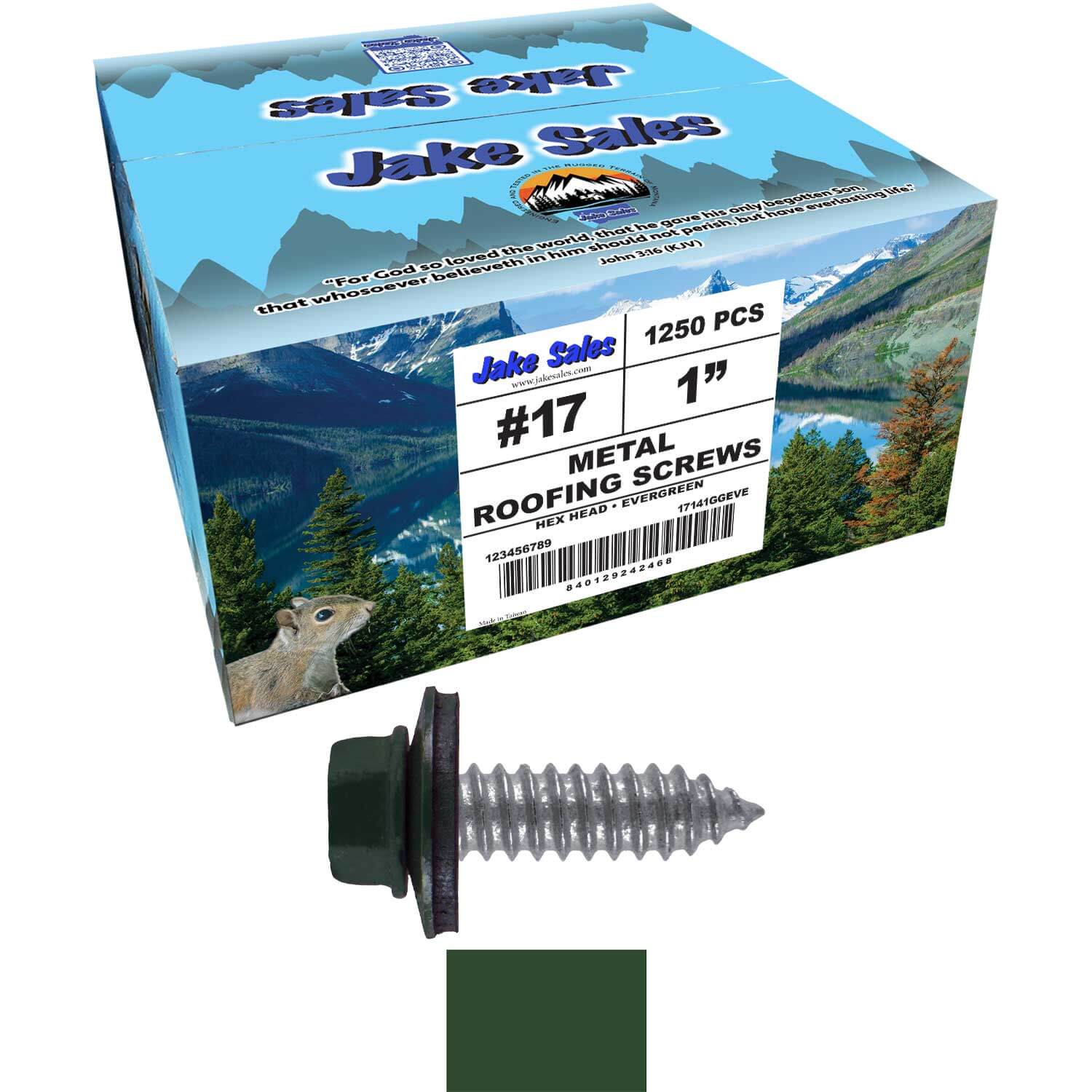 17 x 1" Metal Roofing Screws - Metal Panel to Metal Purlins and Recovery Screws - Hex Washer Head - EPDM washer. - Image 79