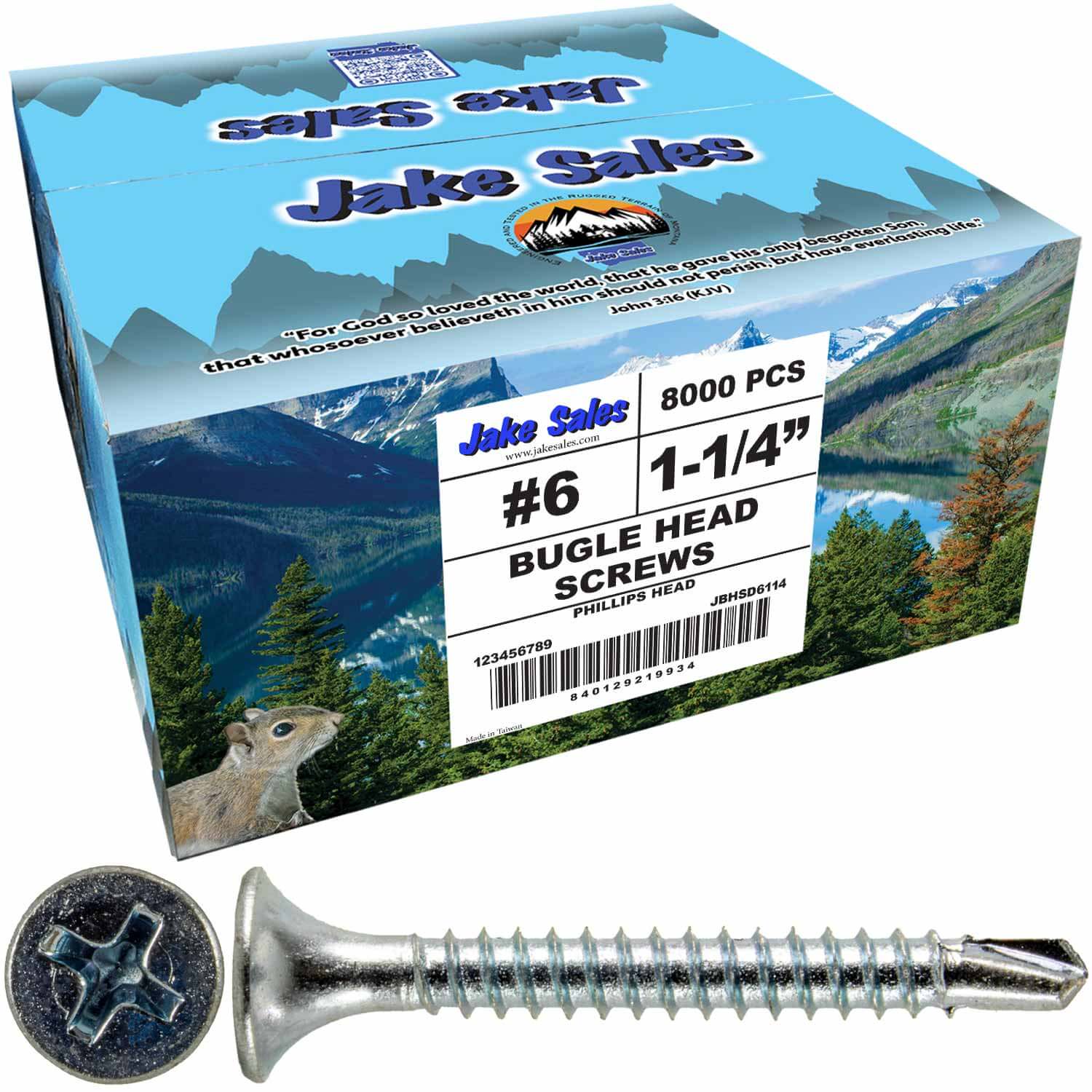 6 x 1-1/4" Bugle Head - Drywall To Metal - Phillips Head With Self Drilling #2 Drill Point tip - Zinc Coated for Corrosion Resistance. For Interior Usage. - Image 14