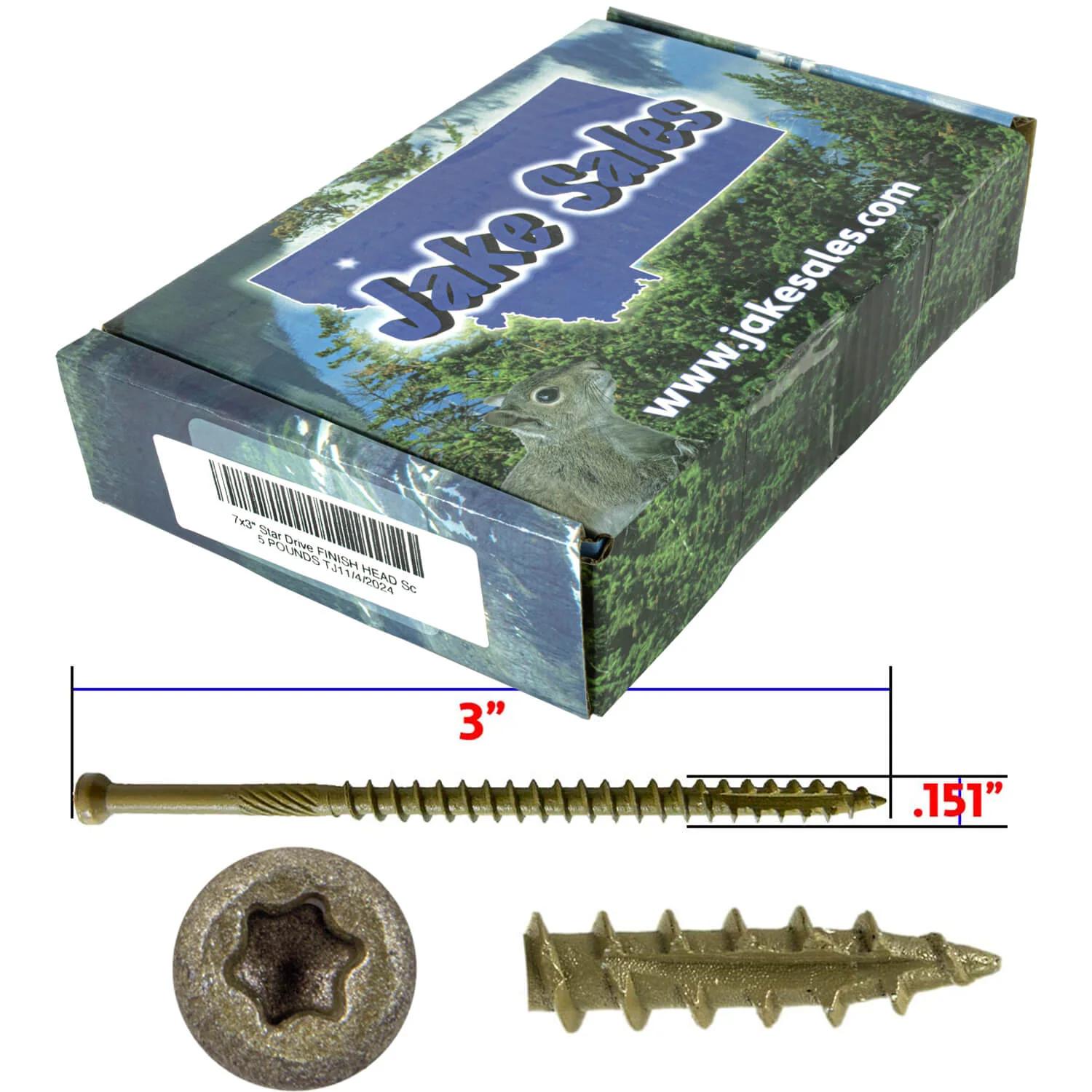 Bronze Coated Multipurpose Wood Screw - Torx/Star Drive - Tiny Finish Head - Exterior Coated - ACQ Compatible - 1-1/4" to 3" - Image 123