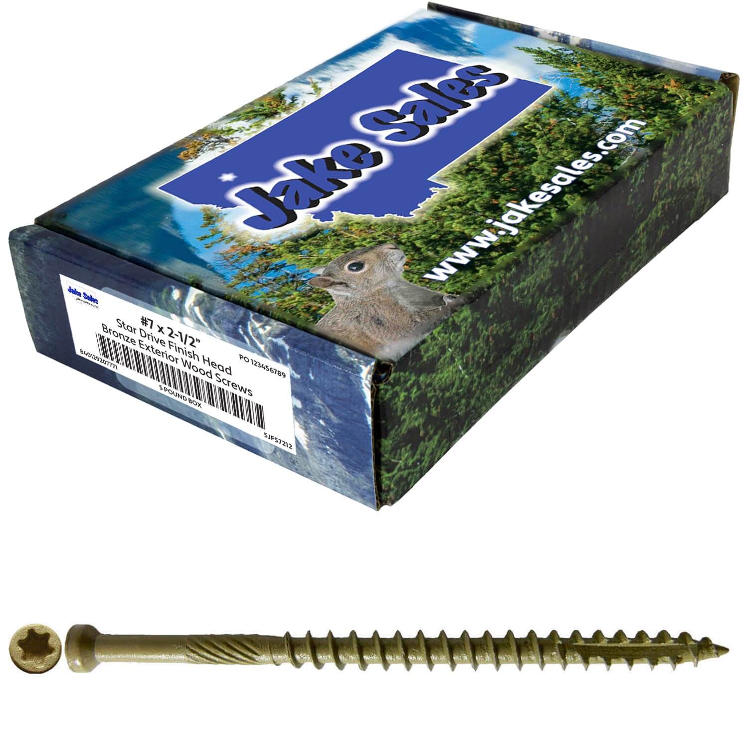 Bronze Coated Multipurpose Wood Screw - Torx/Star Drive - Tiny Finish Head - Exterior Coated - ACQ Compatible - 1-1/4" to 3" - Image 77