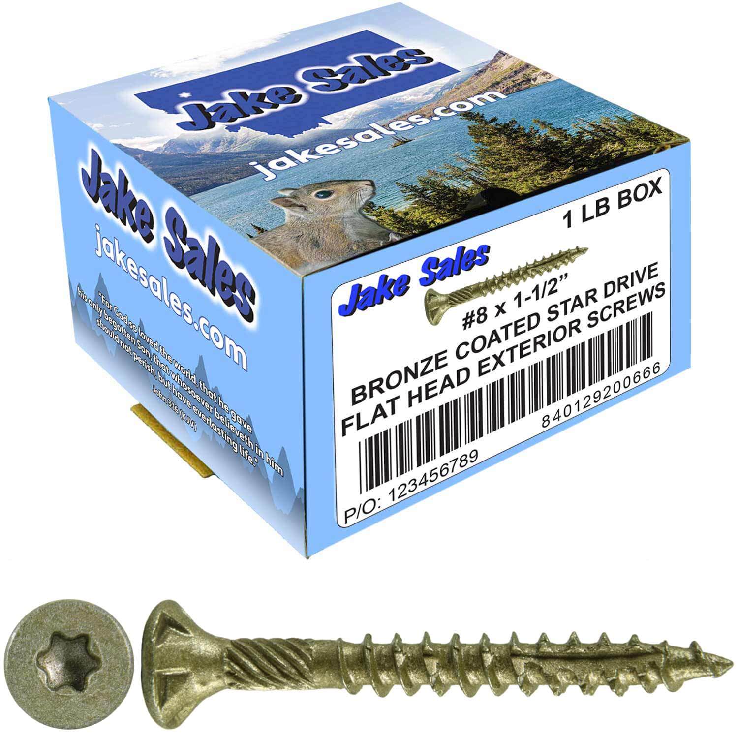 #8 x 3/4" - 2" Bronze Exterior Coated Wood Screw Torx/Star Drive Head - Multipurpose Exterior Coated Torx/Star Drive Wood Screws - Image 10