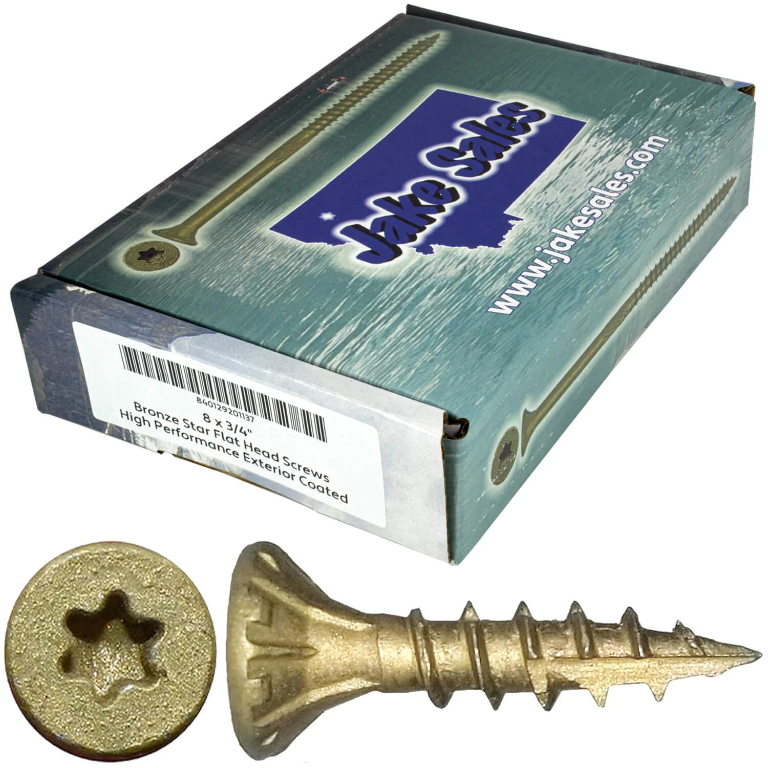 #8 x 3/4" - 2" Bronze Exterior Coated Wood Screw Torx/Star Drive Head - Multipurpose Exterior Coated Torx/Star Drive Wood Screws - Image 105