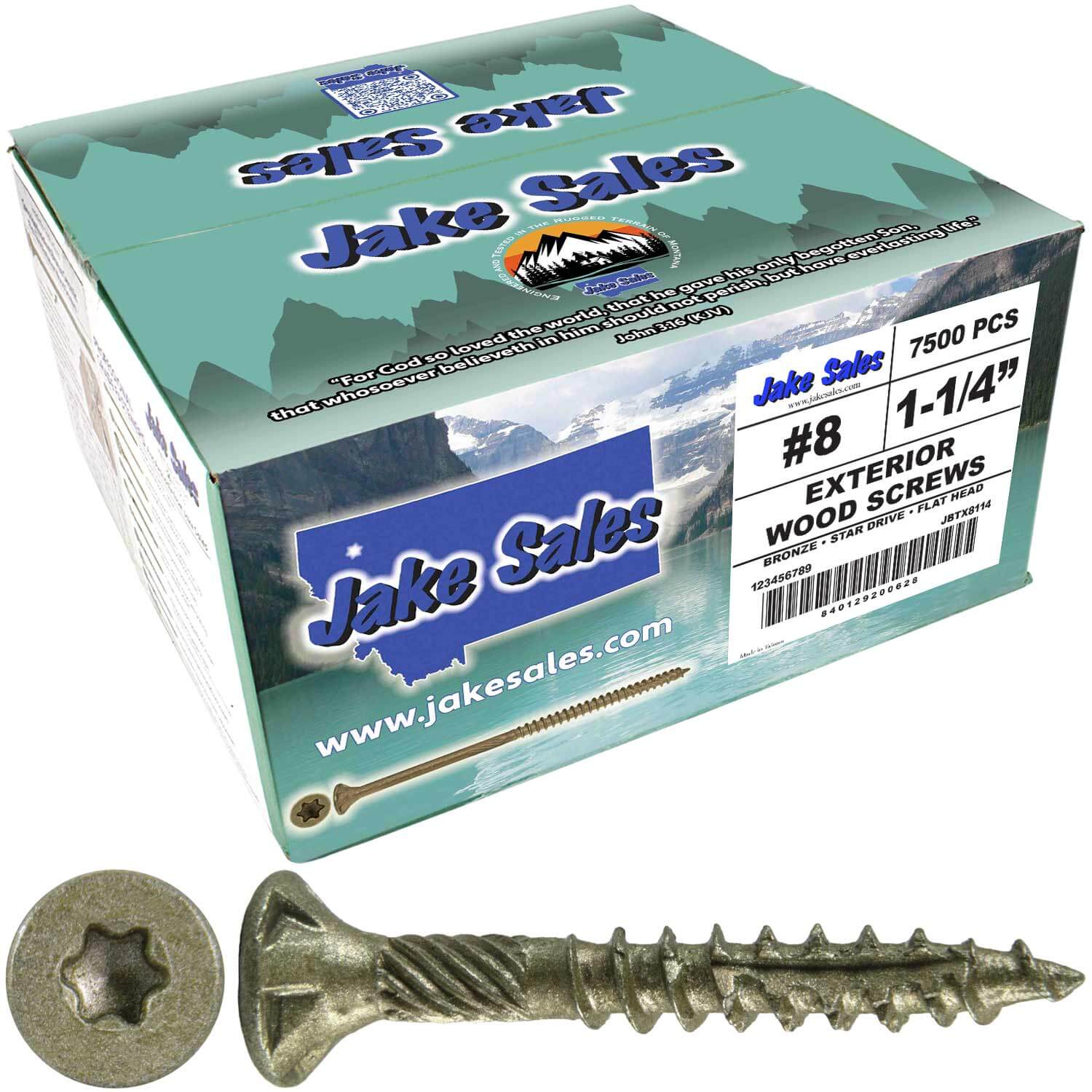 #8 x 3/4" - 2" Bronze Exterior Coated Wood Screw Torx/Star Drive Head - Multipurpose Exterior Coated Torx/Star Drive Wood Screws - Image 131