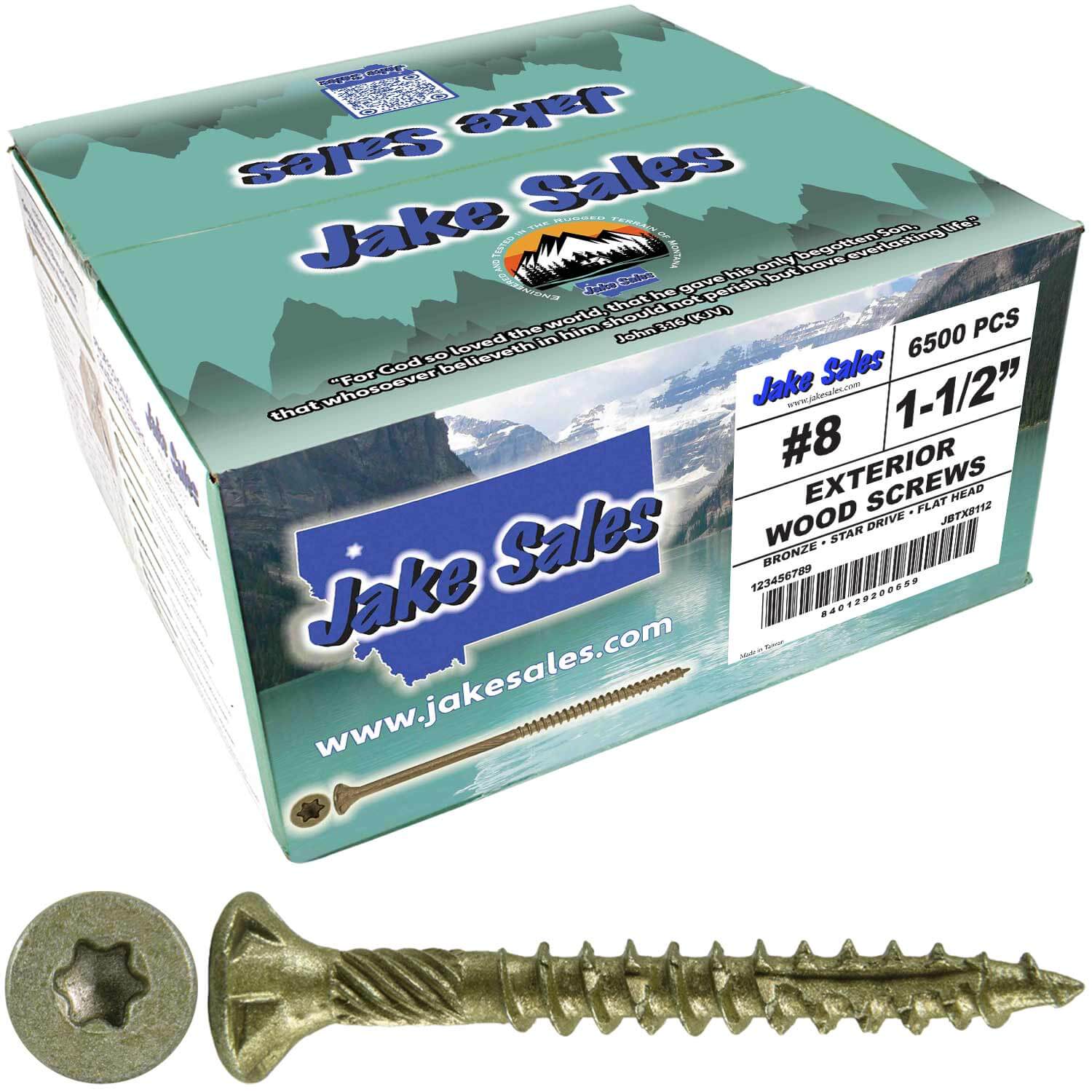 #8 x 3/4" - 2" Bronze Exterior Coated Wood Screw Torx/Star Drive Head - Multipurpose Exterior Coated Torx/Star Drive Wood Screws - Image 132