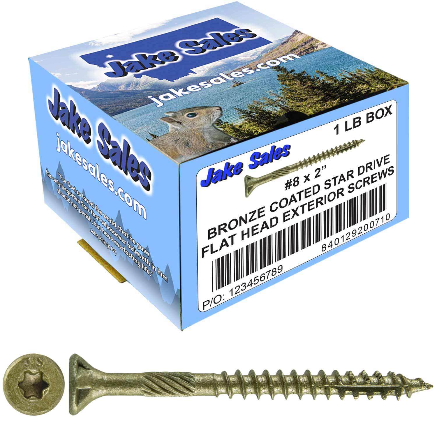 #8 x 3/4" - 2" Bronze Exterior Coated Wood Screw Torx/Star Drive Head - Multipurpose Exterior Coated Torx/Star Drive Wood Screws - Image 149