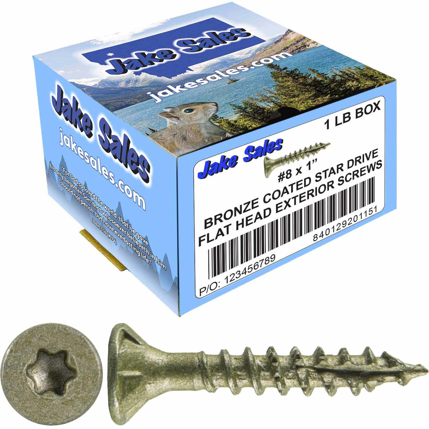 #8 x 3/4" - 2" Bronze Exterior Coated Wood Screw Torx/Star Drive Head - Multipurpose Exterior Coated Torx/Star Drive Wood Screws - Image 152