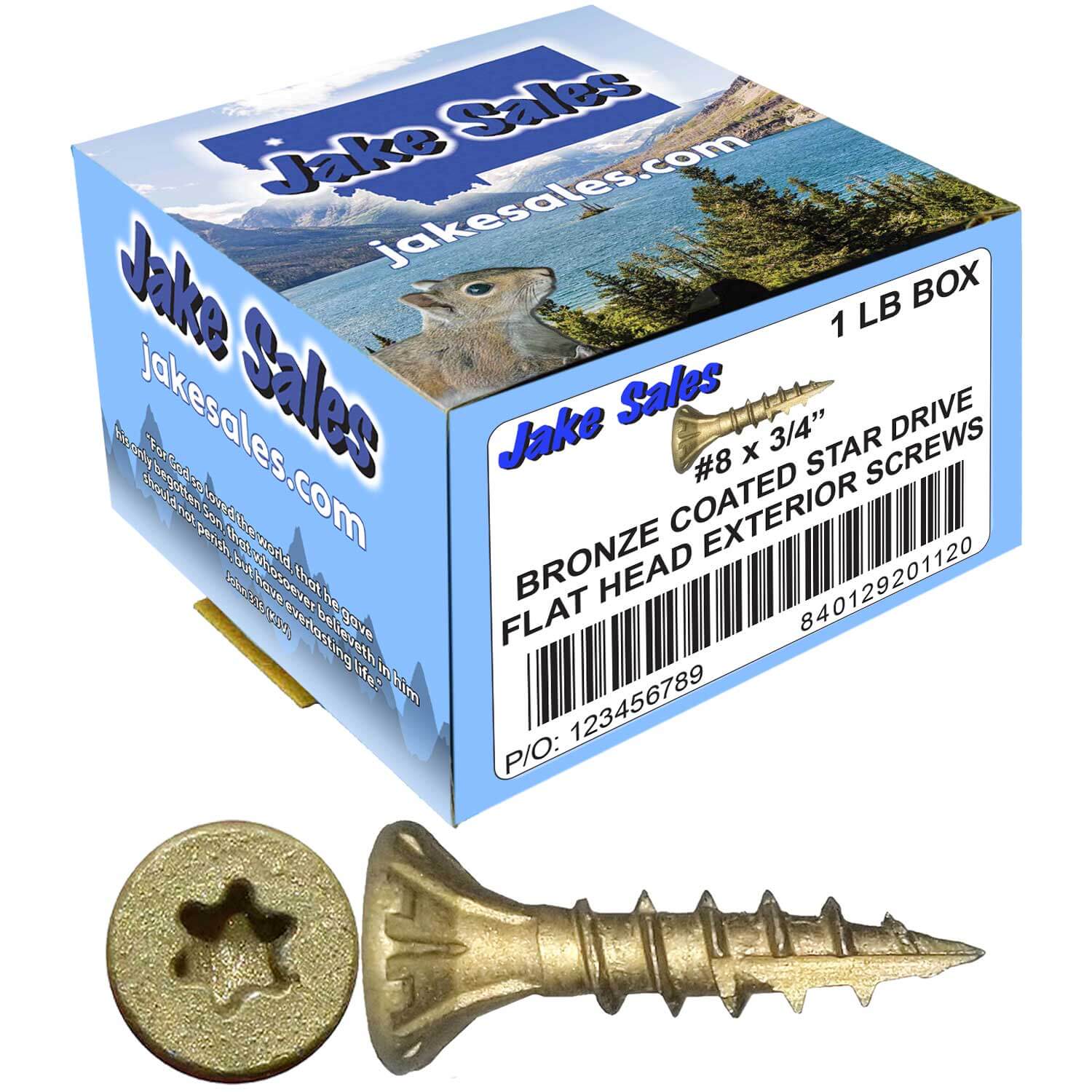 #8 x 3/4" - 2" Bronze Exterior Coated Wood Screw Torx/Star Drive Head - Multipurpose Exterior Coated Torx/Star Drive Wood Screws - Image 157