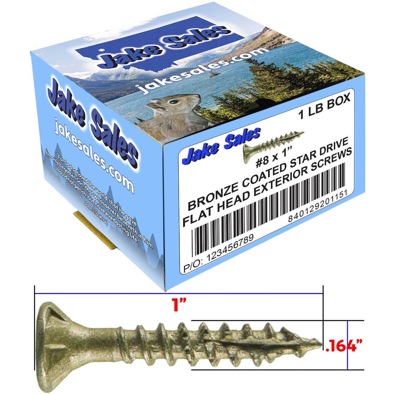 #8 x 3/4" - 2" Bronze Exterior Coated Wood Screw Torx/Star Drive Head - Multipurpose Exterior Coated Torx/Star Drive Wood Screws - Image 20