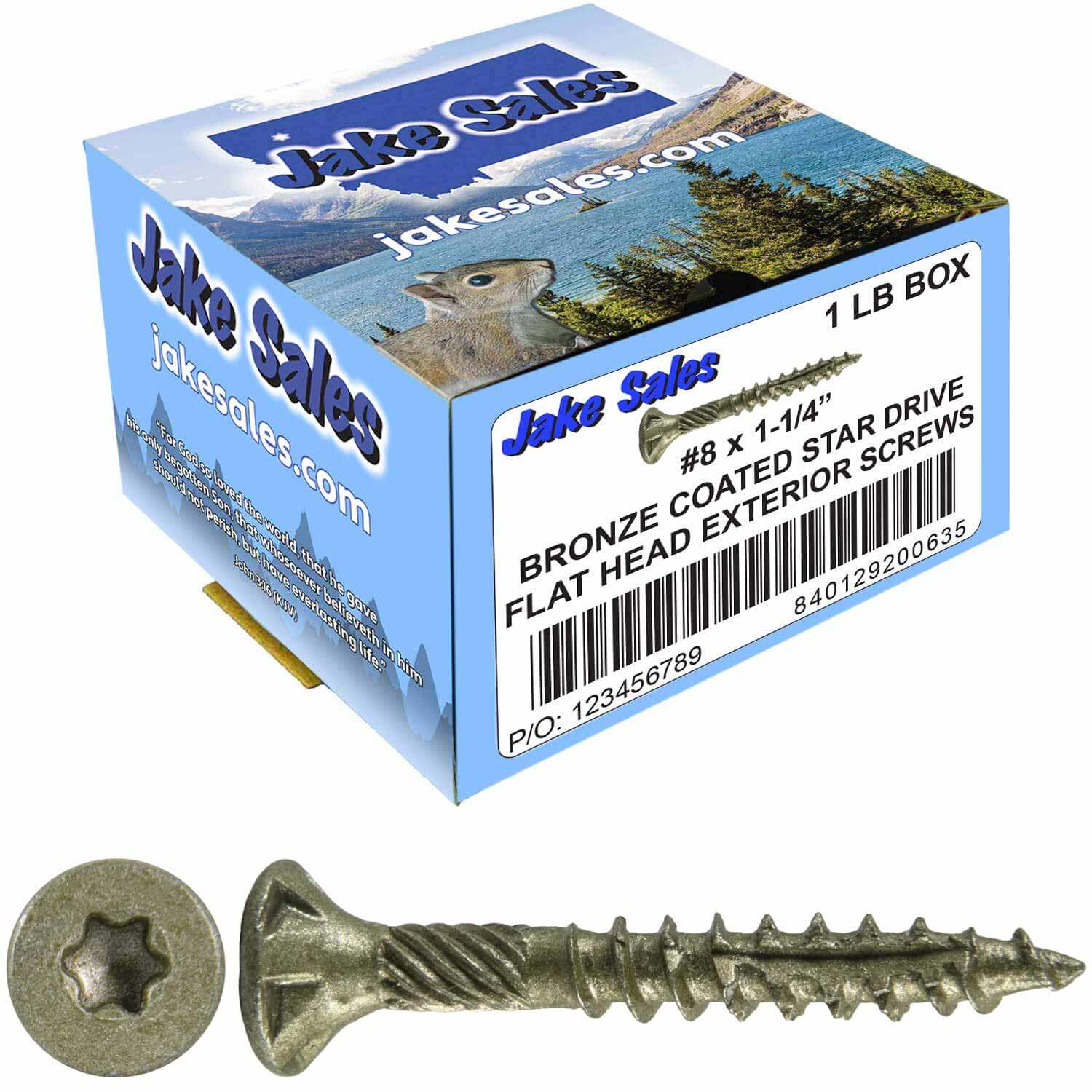 #8 x 3/4" - 2" Bronze Exterior Coated Wood Screw Torx/Star Drive Head - Multipurpose Exterior Coated Torx/Star Drive Wood Screws - Image 53