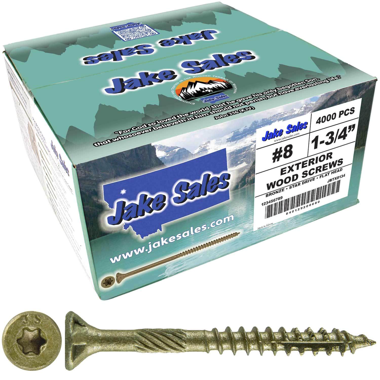 #8 x 3/4" - 2" Bronze Exterior Coated Wood Screw Torx/Star Drive Head - Multipurpose Exterior Coated Torx/Star Drive Wood Screws - Image 65