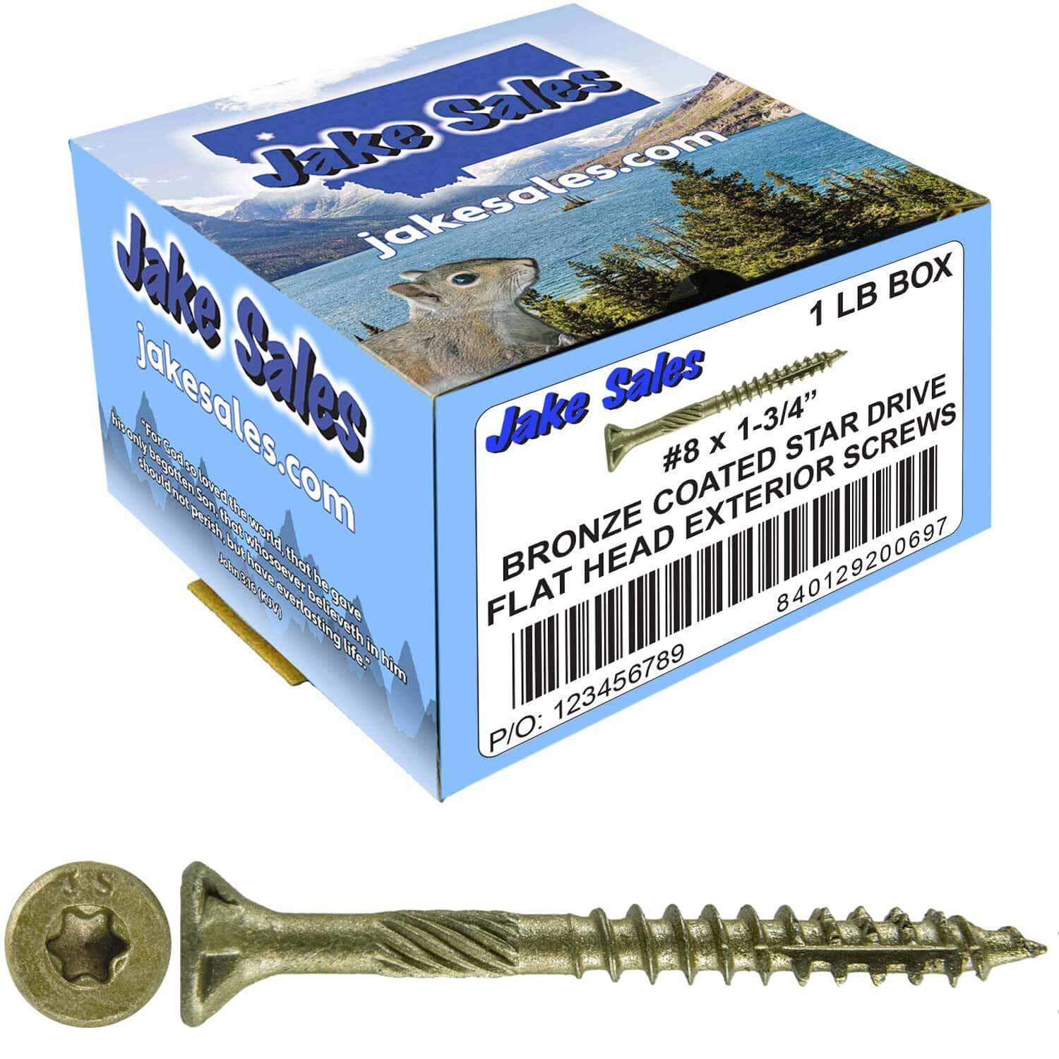 #8 x 3/4" - 2" Bronze Exterior Coated Wood Screw Torx/Star Drive Head - Multipurpose Exterior Coated Torx/Star Drive Wood Screws - Image 66