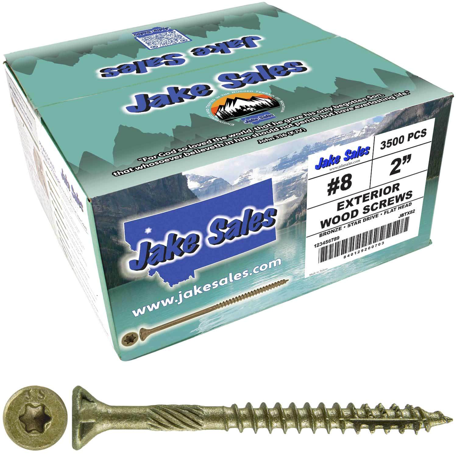 #8 x 3/4" - 2" Bronze Exterior Coated Wood Screw Torx/Star Drive Head - Multipurpose Exterior Coated Torx/Star Drive Wood Screws - Image 67