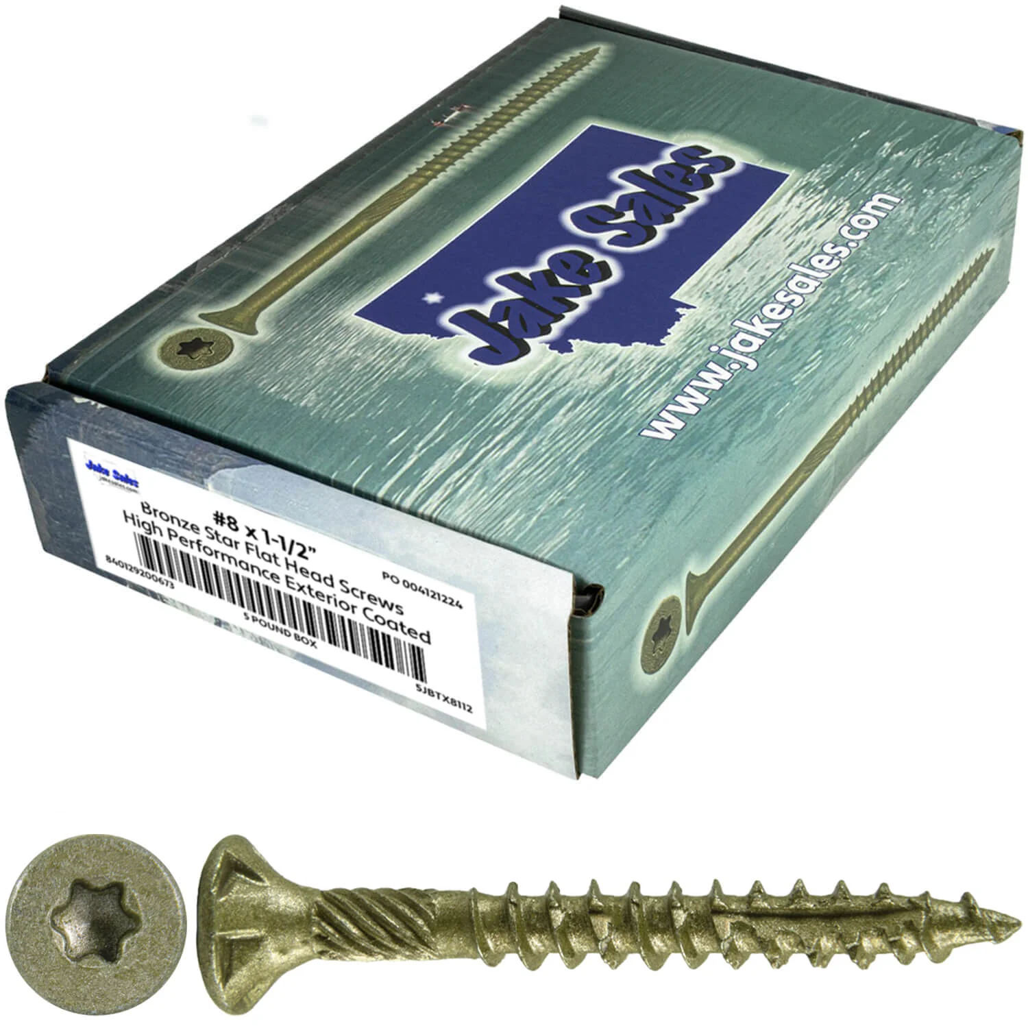 #8 x 3/4" - 2" Bronze Exterior Coated Wood Screw Torx/Star Drive Head - Multipurpose Exterior Coated Torx/Star Drive Wood Screws - Image 89