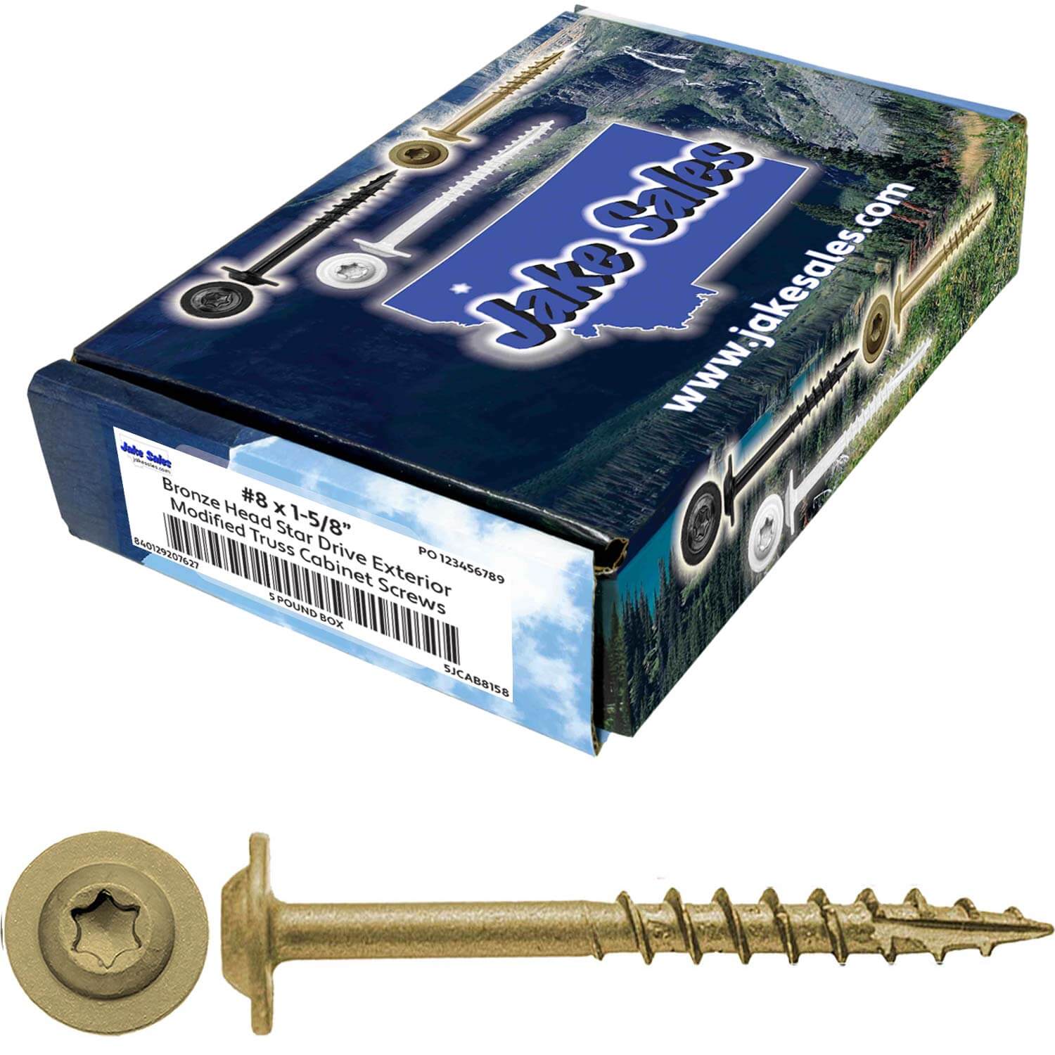 #8 Bronze Star Exterior Coated Modified Truss Head Cabinet Wood Screw Torx/Star Drive Head - Multipurpose Exterior Coated Torx/Star Drive Wood Screws - Image 15