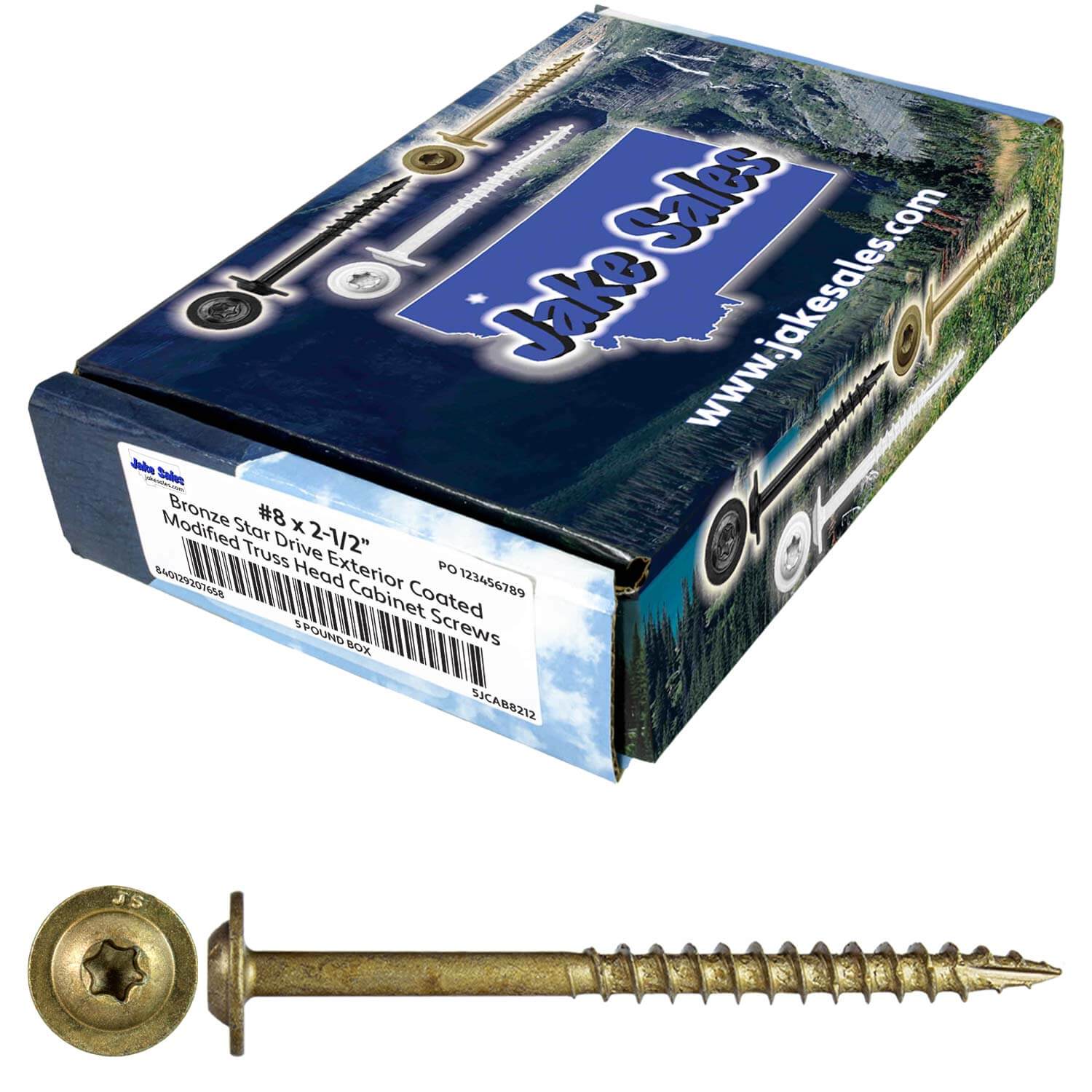 #8 Bronze Star Exterior Coated Modified Truss Head Cabinet Wood Screw Torx/Star Drive Head - Multipurpose Exterior Coated Torx/Star Drive Wood Screws - Image 32