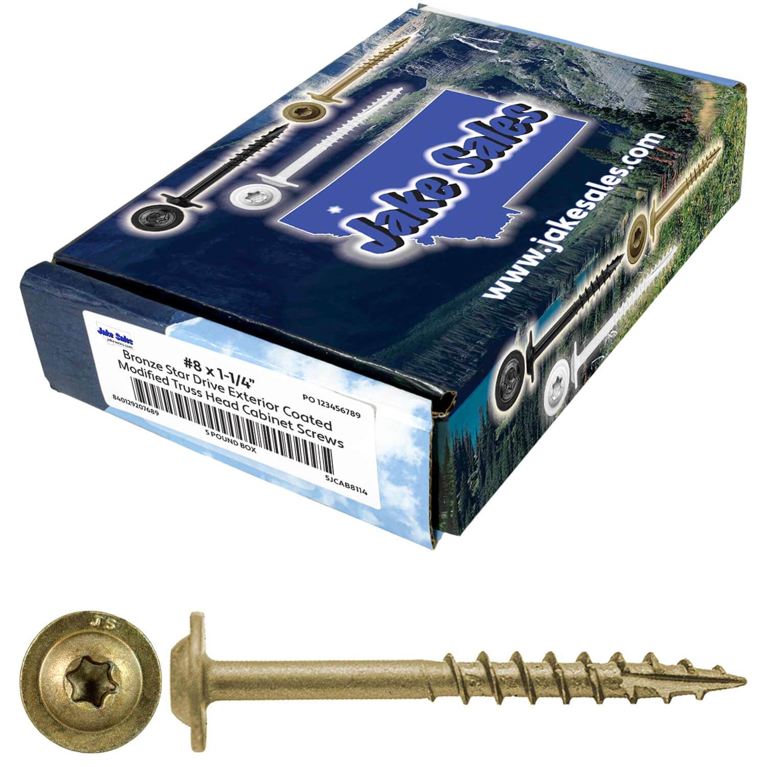 #8 Bronze Star Exterior Coated Modified Truss Head Cabinet Wood Screw Torx/Star Drive Head - Multipurpose Exterior Coated Torx/Star Drive Wood Screws - Image 35