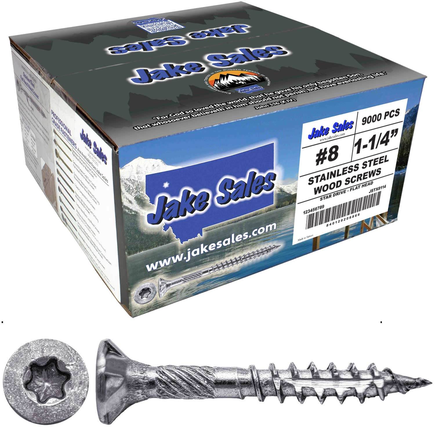 #8 Torx/Star Drive Head - 300 Grade Stainless Steel Torx/Star Drive Wood Screws - Silver Star Stainless Steel Wood Screw - Image 32