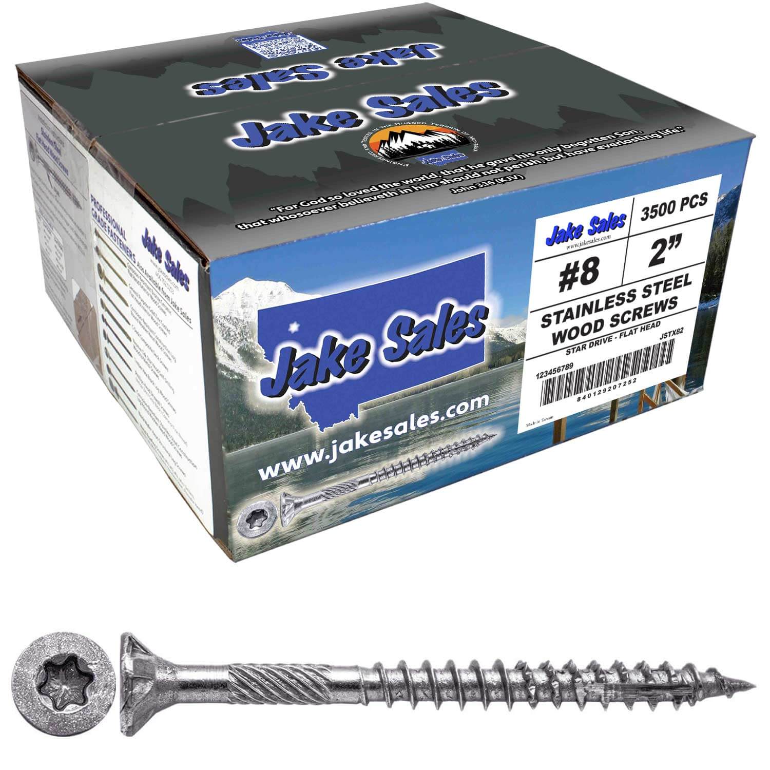 #8 Torx/Star Drive Head - 300 Grade Stainless Steel Torx/Star Drive Wood Screws - Silver Star Stainless Steel Wood Screw - Image 39