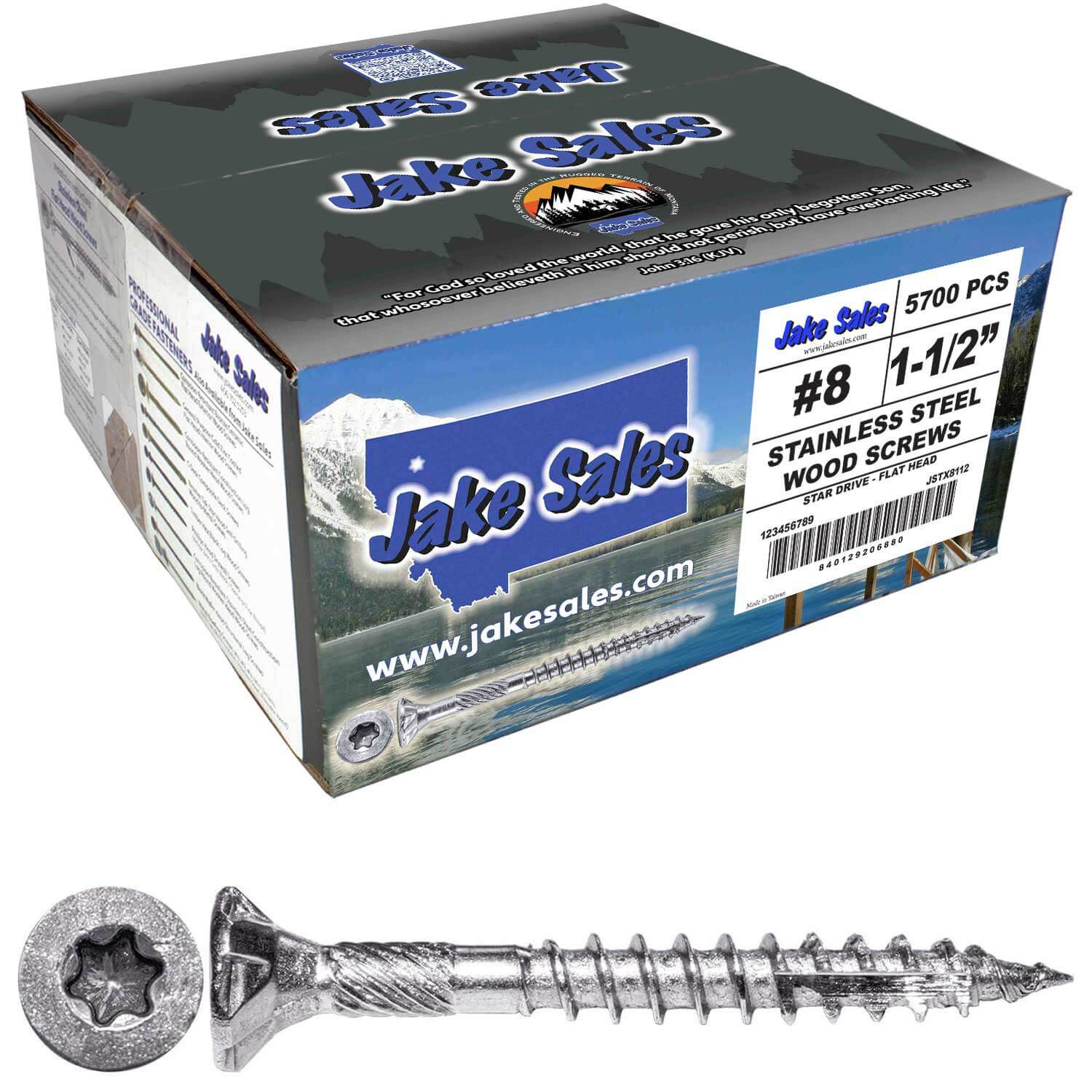#8 Torx/Star Drive Head - 300 Grade Stainless Steel Torx/Star Drive Wood Screws - Silver Star Stainless Steel Wood Screw - Image 42