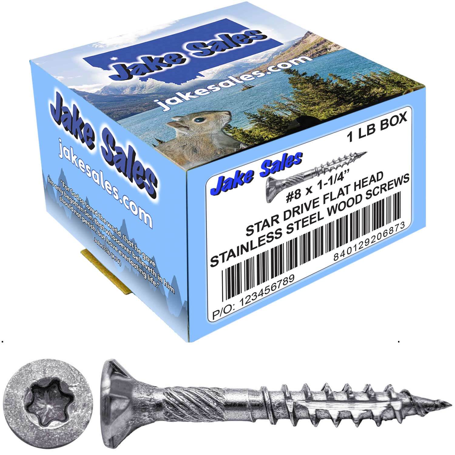 #8 Torx/Star Drive Head - 300 Grade Stainless Steel Torx/Star Drive Wood Screws - Silver Star Stainless Steel Wood Screw - Image 5