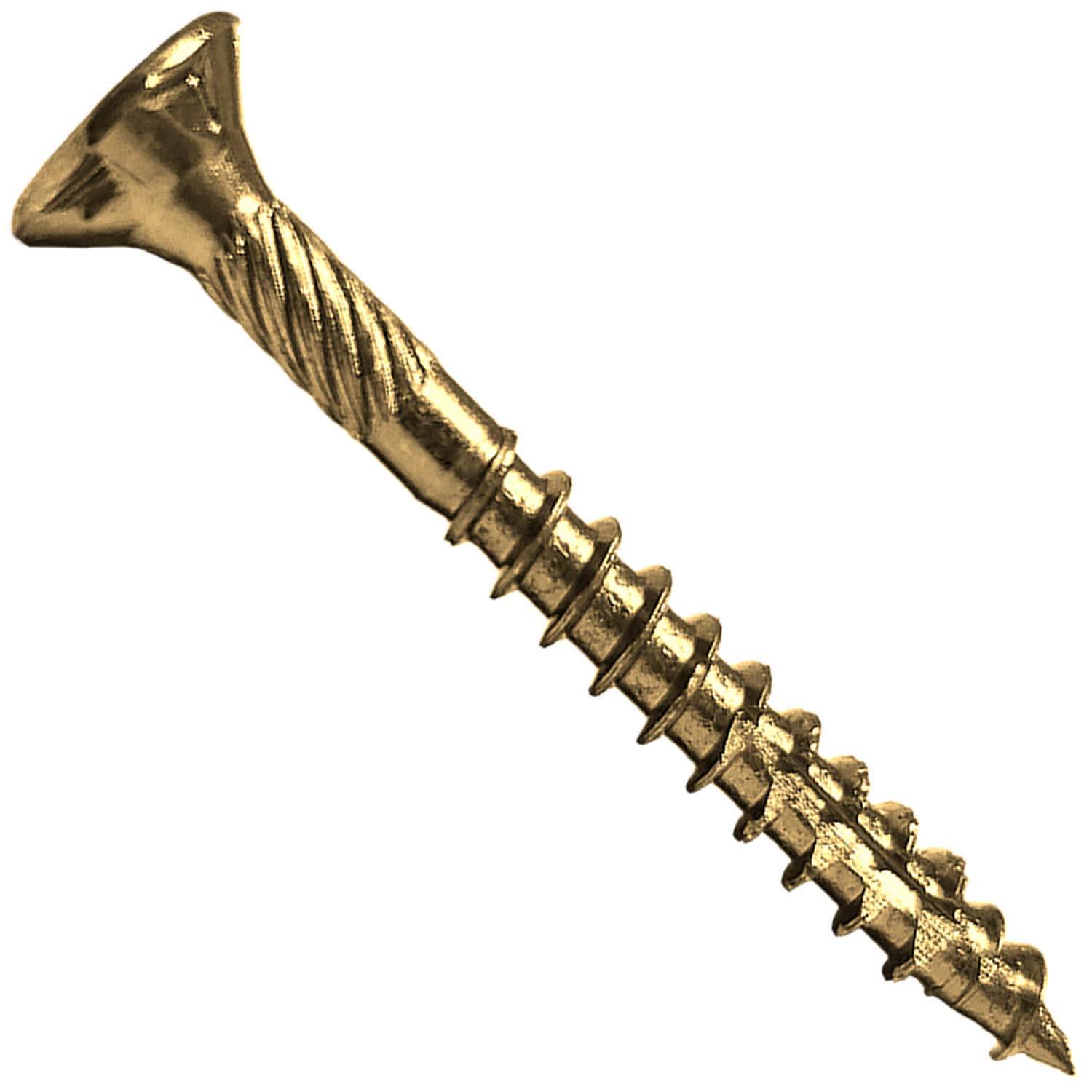 #8 Gold Star/Torx Drive Zinc Coated T-20 Flat Head Wood Screws - Image 3
