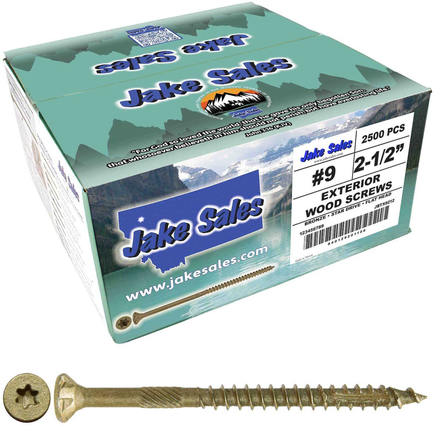 #9 x 1-1/2" - 3-1/8" Bronze Exterior Coated Wood Screw Torx/Star Drive Head - Multipurpose Exterior Coated Torx/Star Drive Wood Screws - Image 48