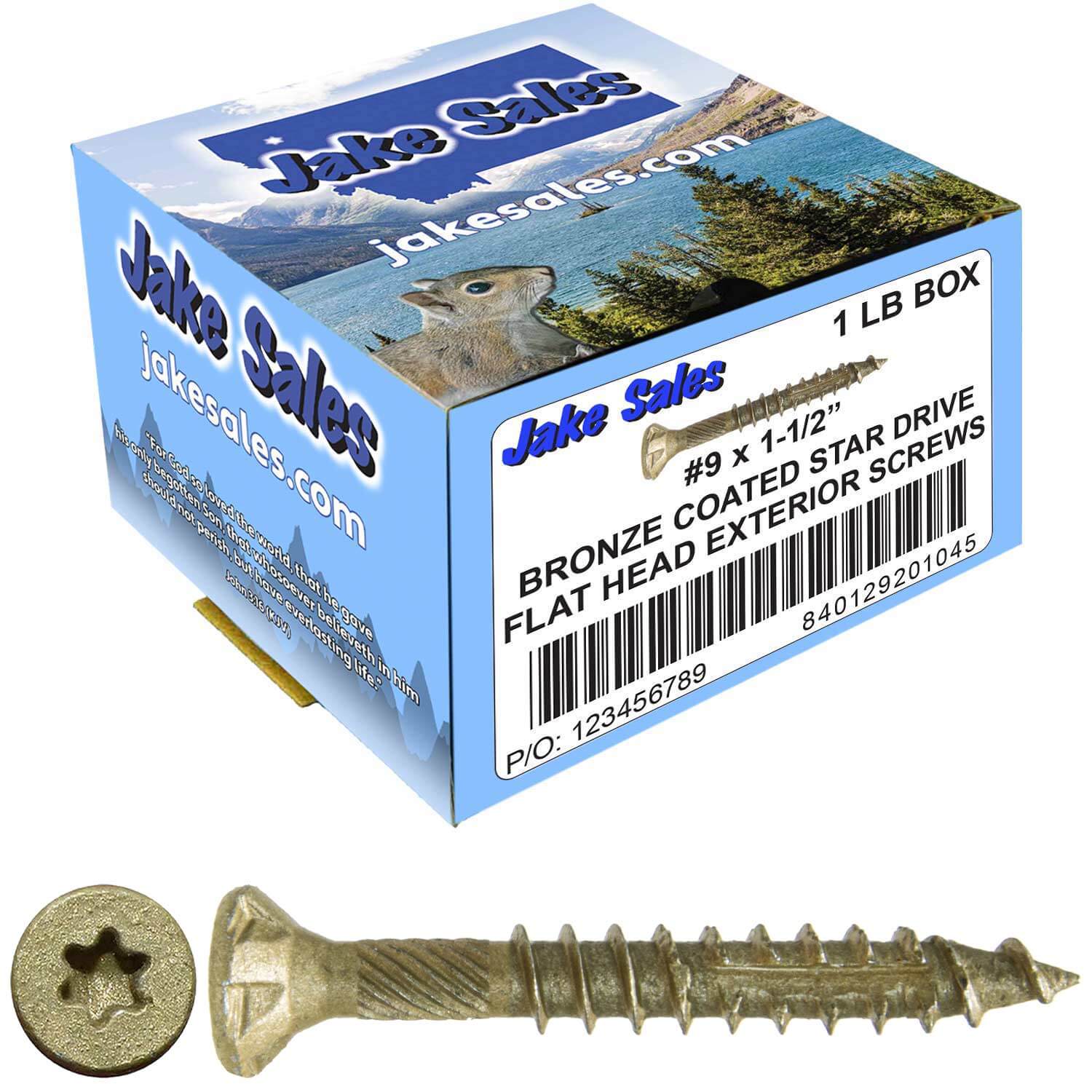 #9 x 1-1/2" - 3-1/8" Bronze Exterior Coated Wood Screw Torx/Star Drive Head - Multipurpose Exterior Coated Torx/Star Drive Wood Screws - Image 87