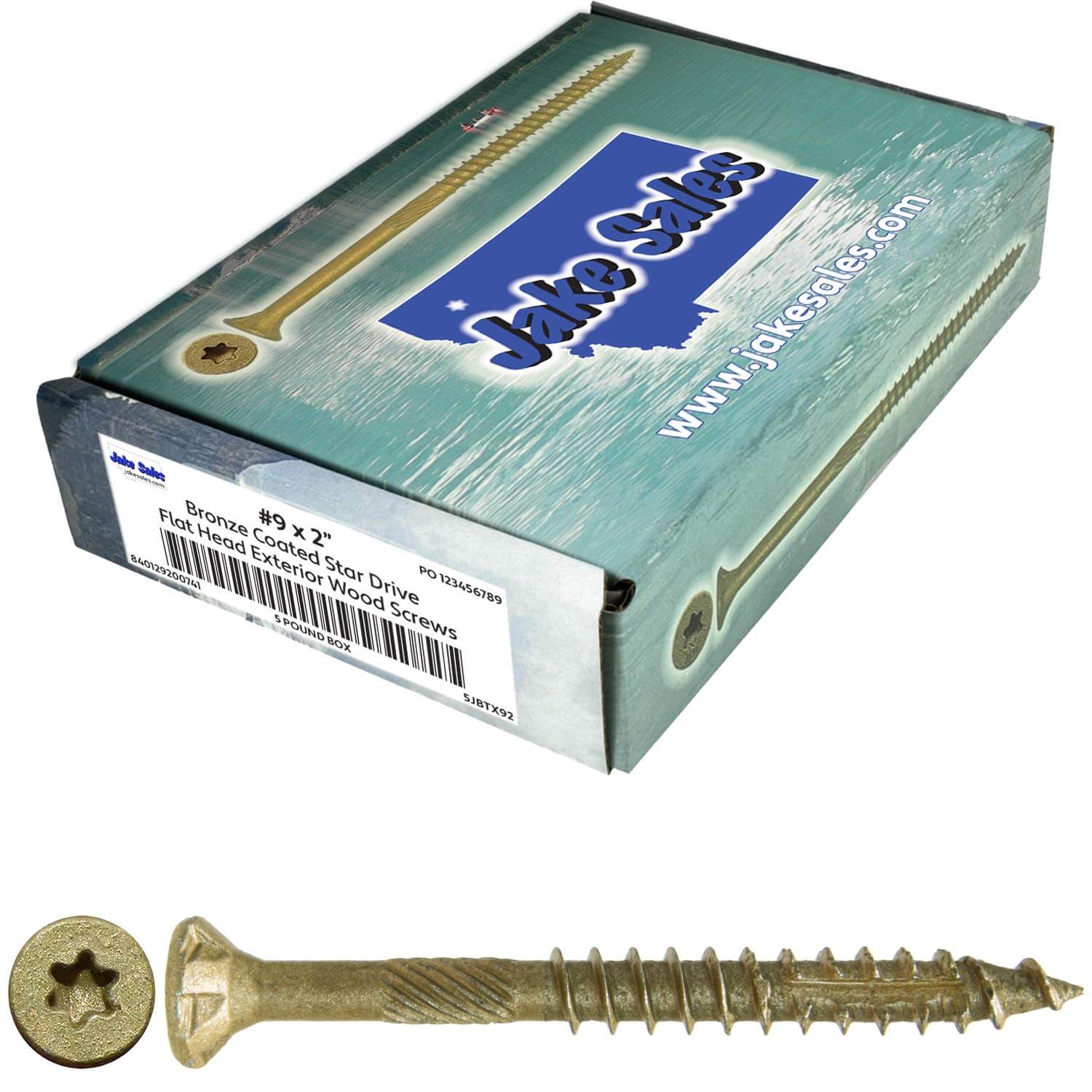 #9 x 1-1/2" - 3-1/8" Bronze Exterior Coated Wood Screw Torx/Star Drive Head - Multipurpose Exterior Coated Torx/Star Drive Wood Screws - Image 9