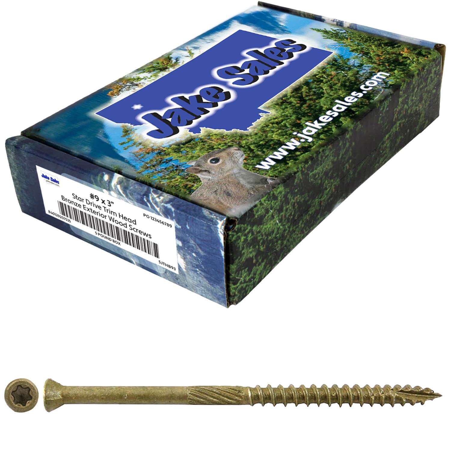 #9 Bronze Star Trim Head Wood Screw Torx/Star Drive Head - Multipurpose Exterior Coated Torx/Star Drive Wood Screws - Image 76