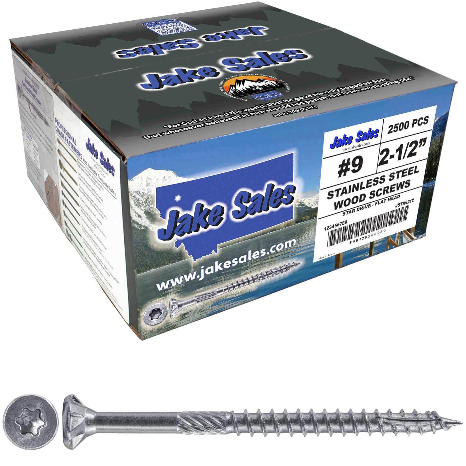 #9 Silver Star Stainless Steel Wood Screw Torx/Star Drive Head - Grade 300 Series Stainless Steel Torx/Star Drive Wood Screws - Image 13