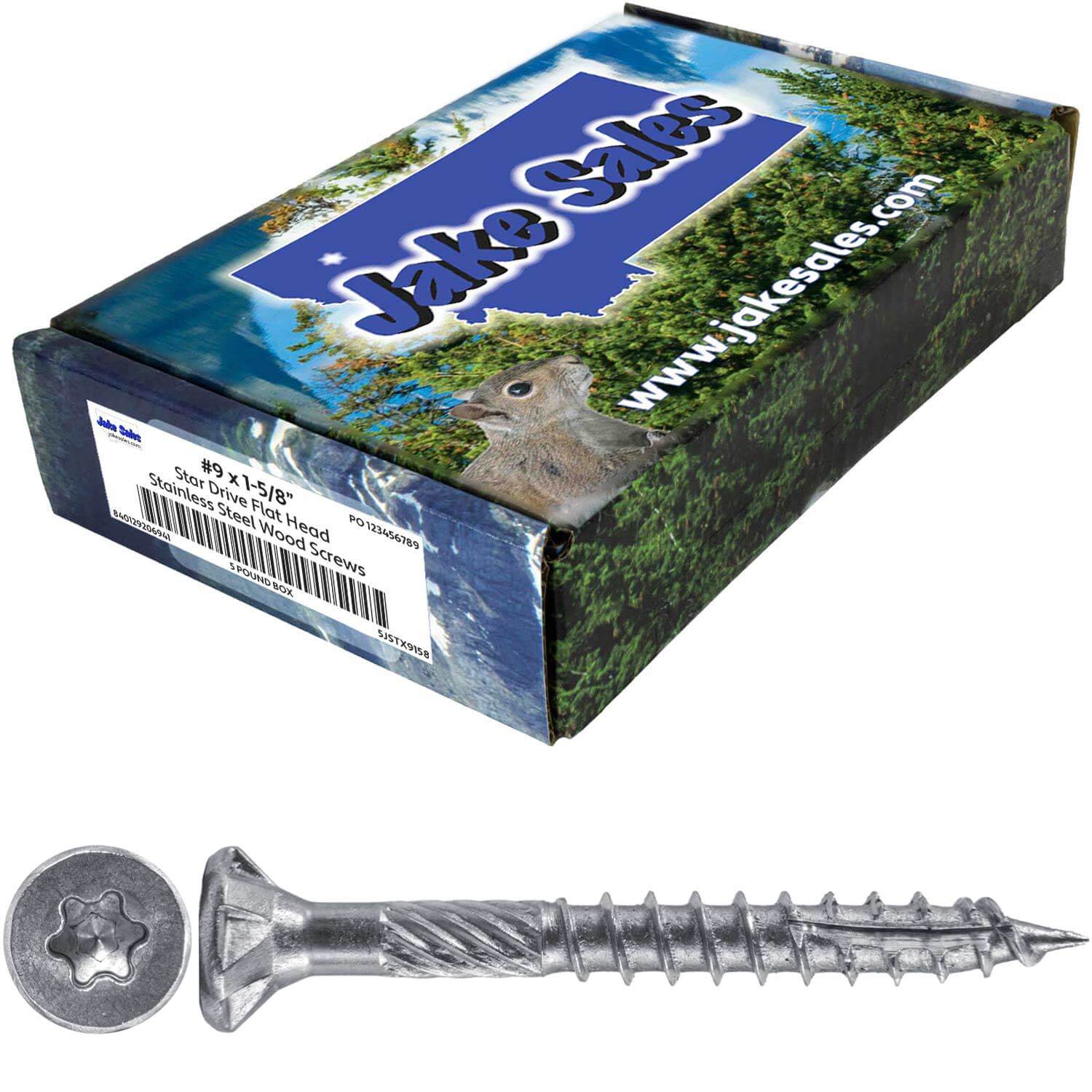 #9 Silver Star Stainless Steel Wood Screw Torx/Star Drive Head - Grade 300 Series Stainless Steel Torx/Star Drive Wood Screws - Image 30