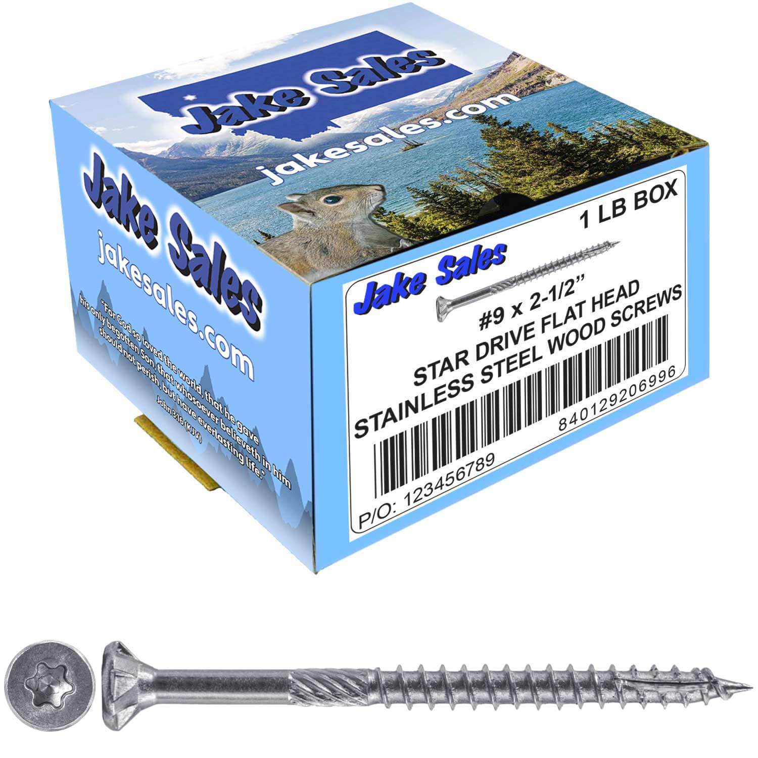 #9 Silver Star Stainless Steel Wood Screw Torx/Star Drive Head - Grade 300 Series Stainless Steel Torx/Star Drive Wood Screws - Image 32