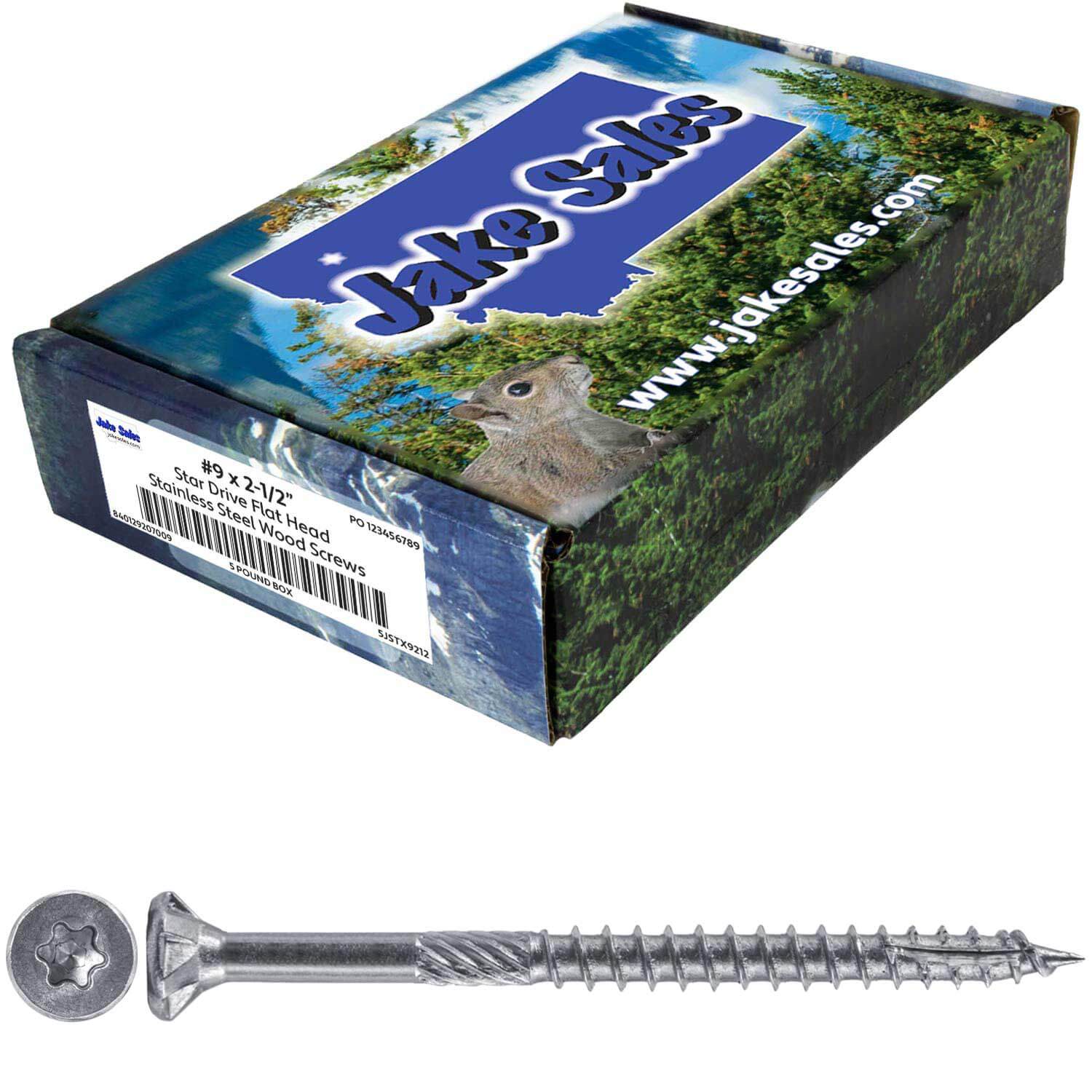 #9 Silver Star Stainless Steel Wood Screw Torx/Star Drive Head - Grade 300 Series Stainless Steel Torx/Star Drive Wood Screws - Image 33