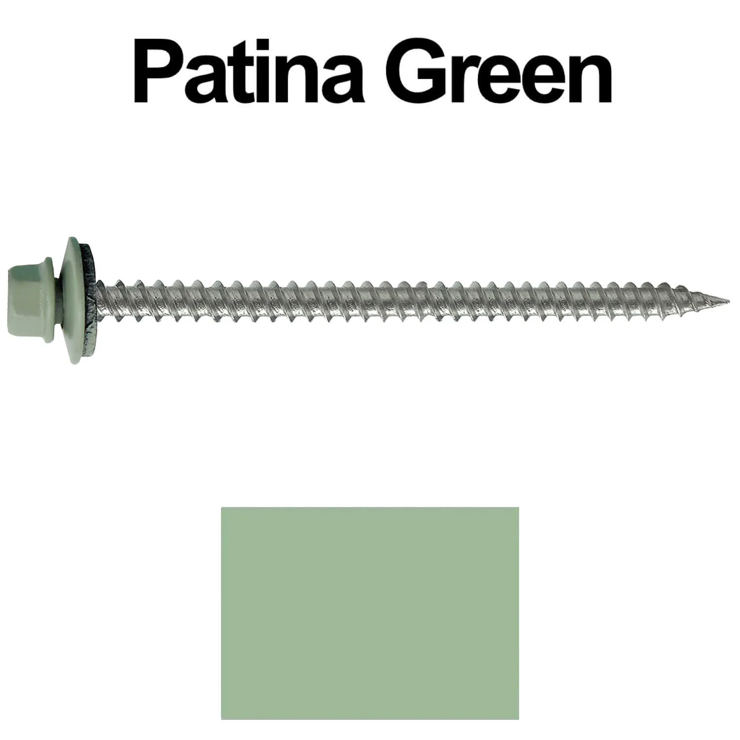 #9 x 3" Stainless Steel Metal Roofing Screws - Hex Washer Head - Self starting/self tapping - EPDM washer. Colored head. - Image 109
