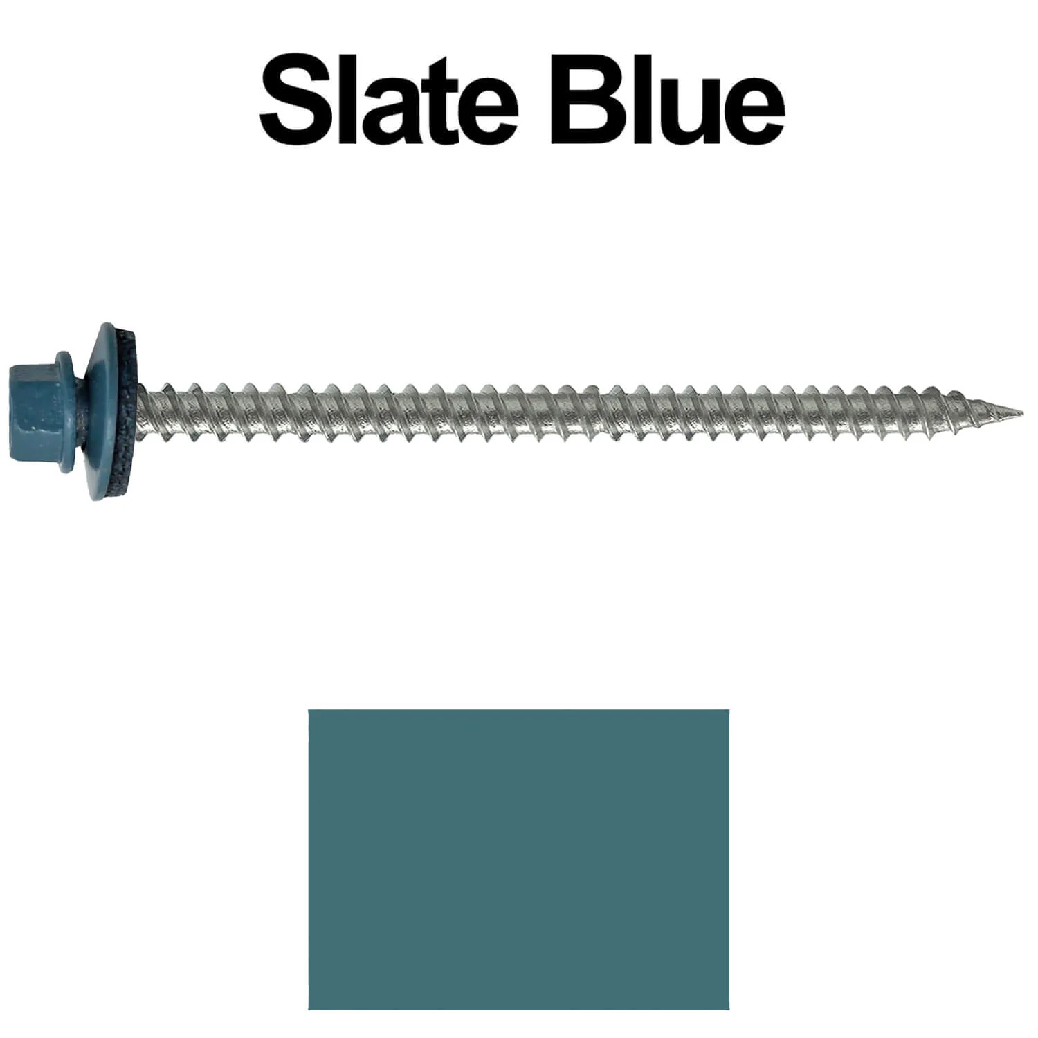 #9 x 3" Stainless Steel Metal Roofing Screws - Hex Washer Head - Self starting/self tapping - EPDM washer. Colored head. - Image 118