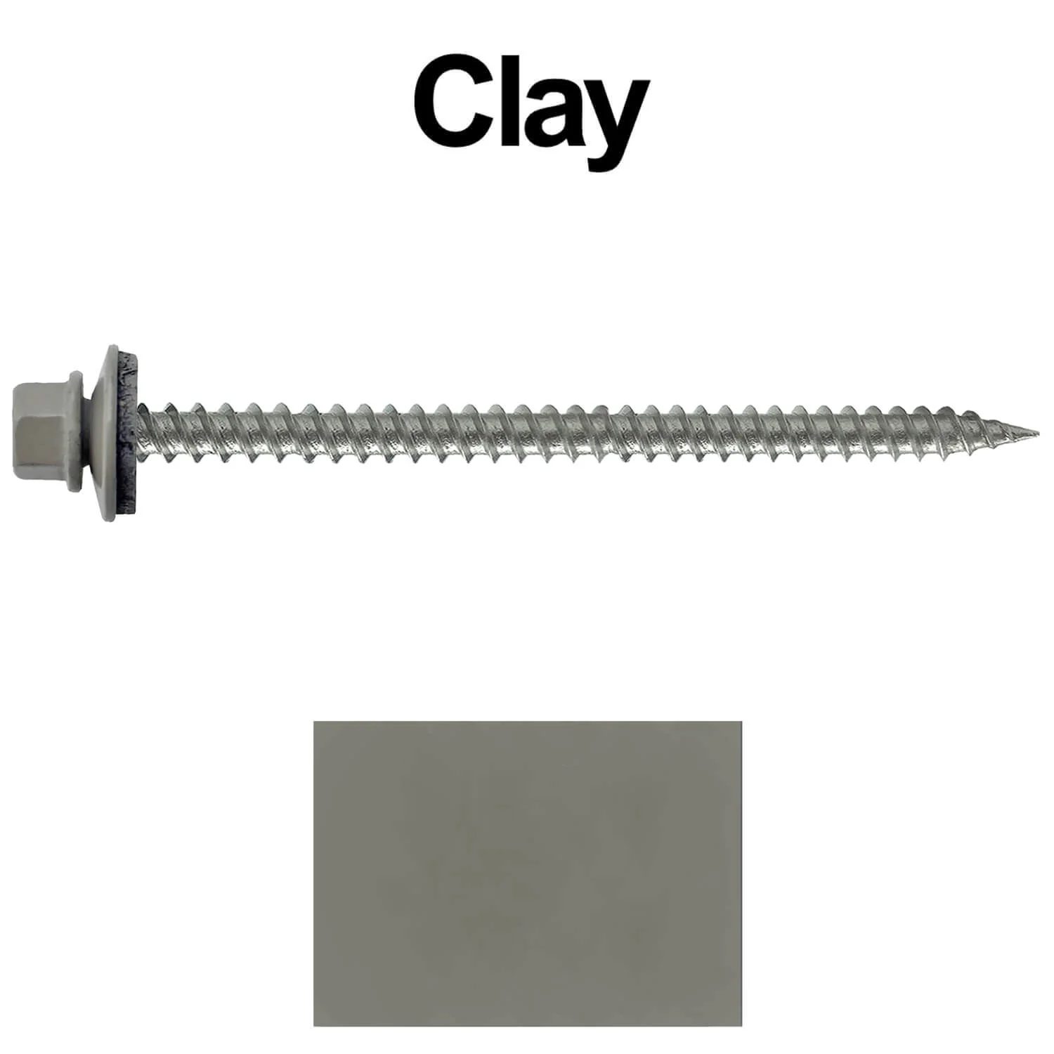#9 x 3" Stainless Steel Metal Roofing Screws - Hex Washer Head - Self starting/self tapping - EPDM washer. Colored head. - Image 13