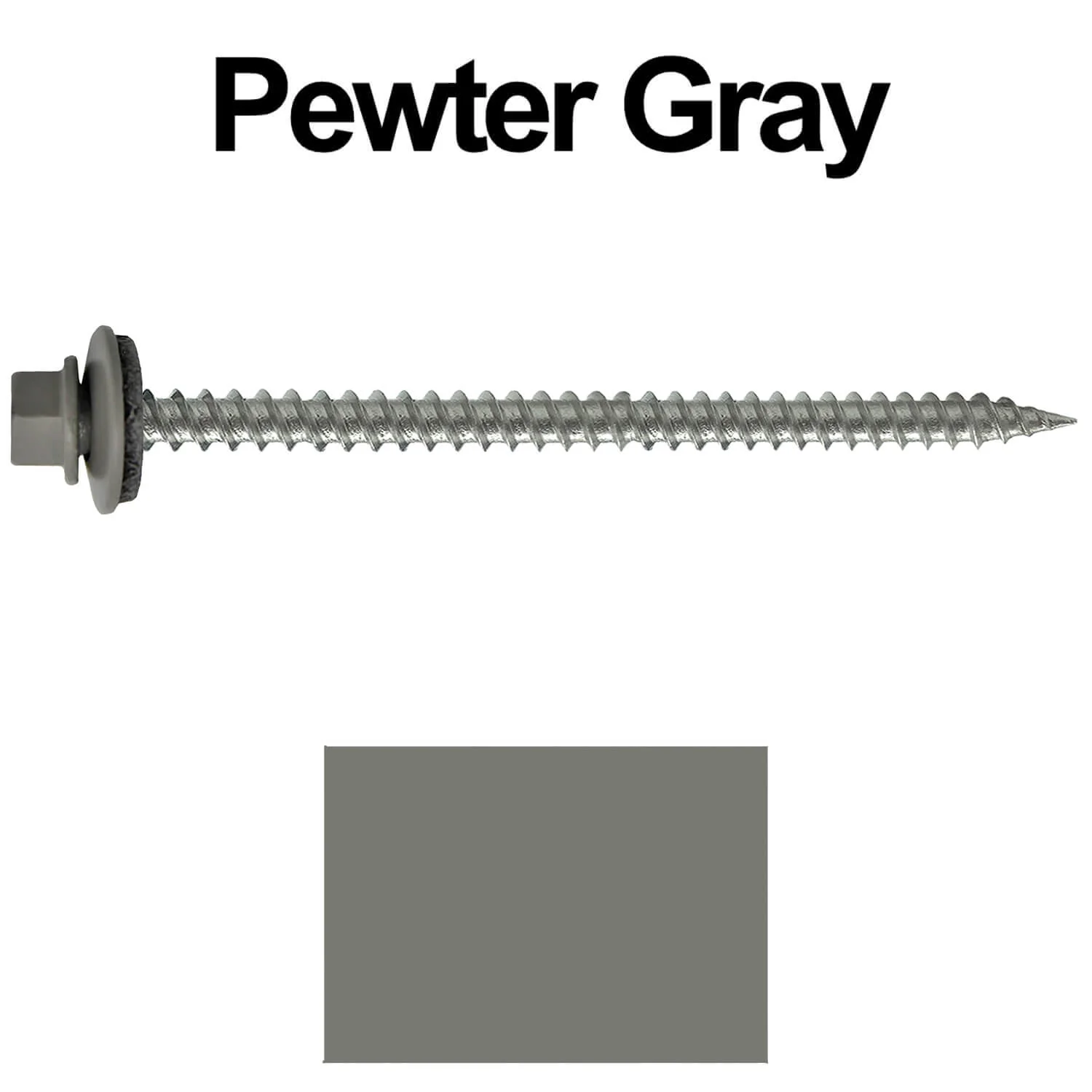 #9 x 3" Stainless Steel Metal Roofing Screws - Hex Washer Head - Self starting/self tapping - EPDM washer. Colored head. - Image 159