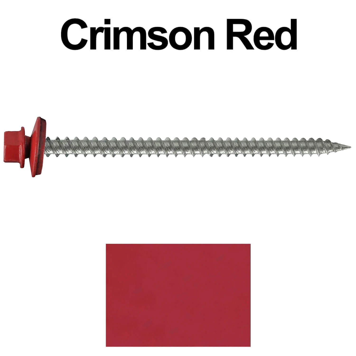 #9 x 3" Stainless Steel Metal Roofing Screws - Hex Washer Head - Self starting/self tapping - EPDM washer. Colored head. - Image 16