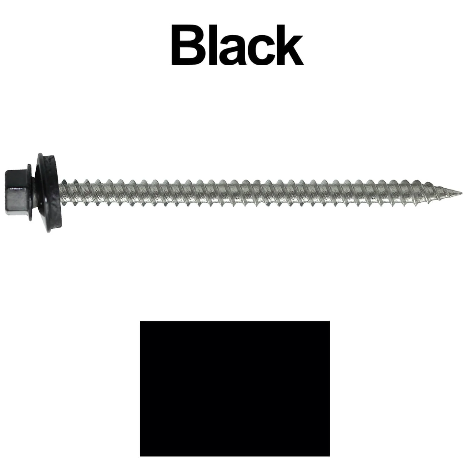 #9 x 3" Stainless Steel Metal Roofing Screws - Hex Washer Head - Self starting/self tapping - EPDM washer. Colored head. - Image 175