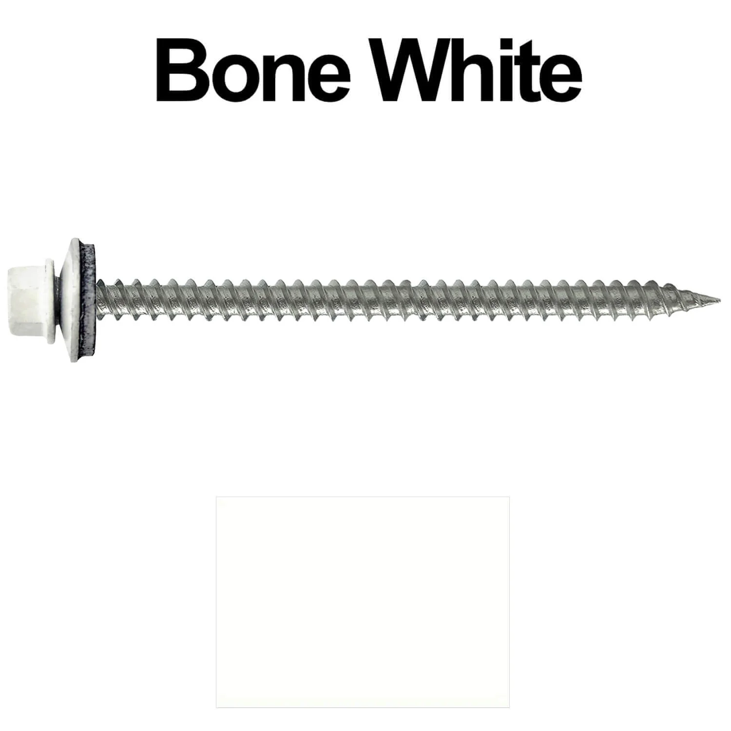 #9 x 3" Stainless Steel Metal Roofing Screws - Hex Washer Head - Self starting/self tapping - EPDM washer. Colored head. - Image 176