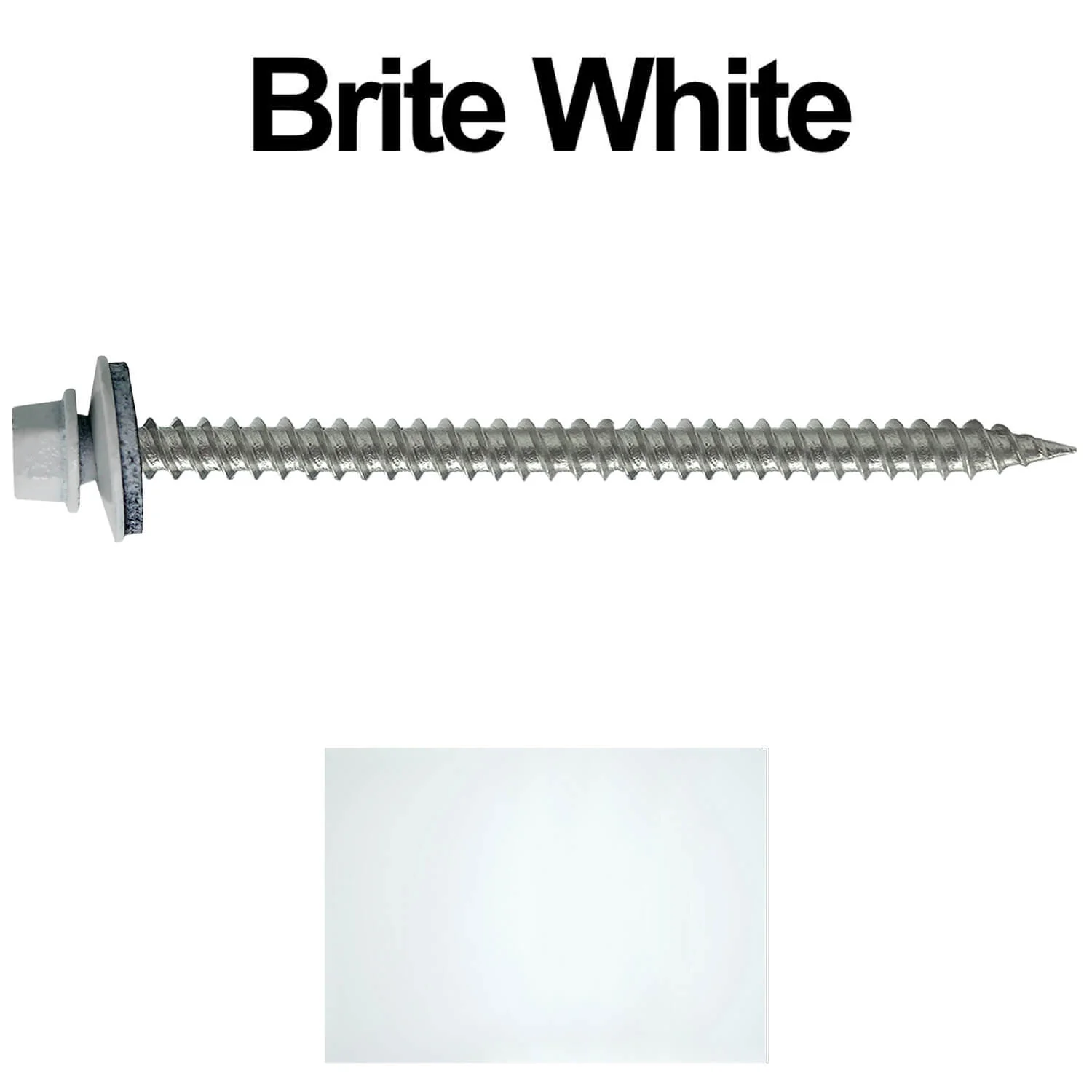 #9 x 3" Stainless Steel Metal Roofing Screws - Hex Washer Head - Self starting/self tapping - EPDM washer. Colored head. - Image 178