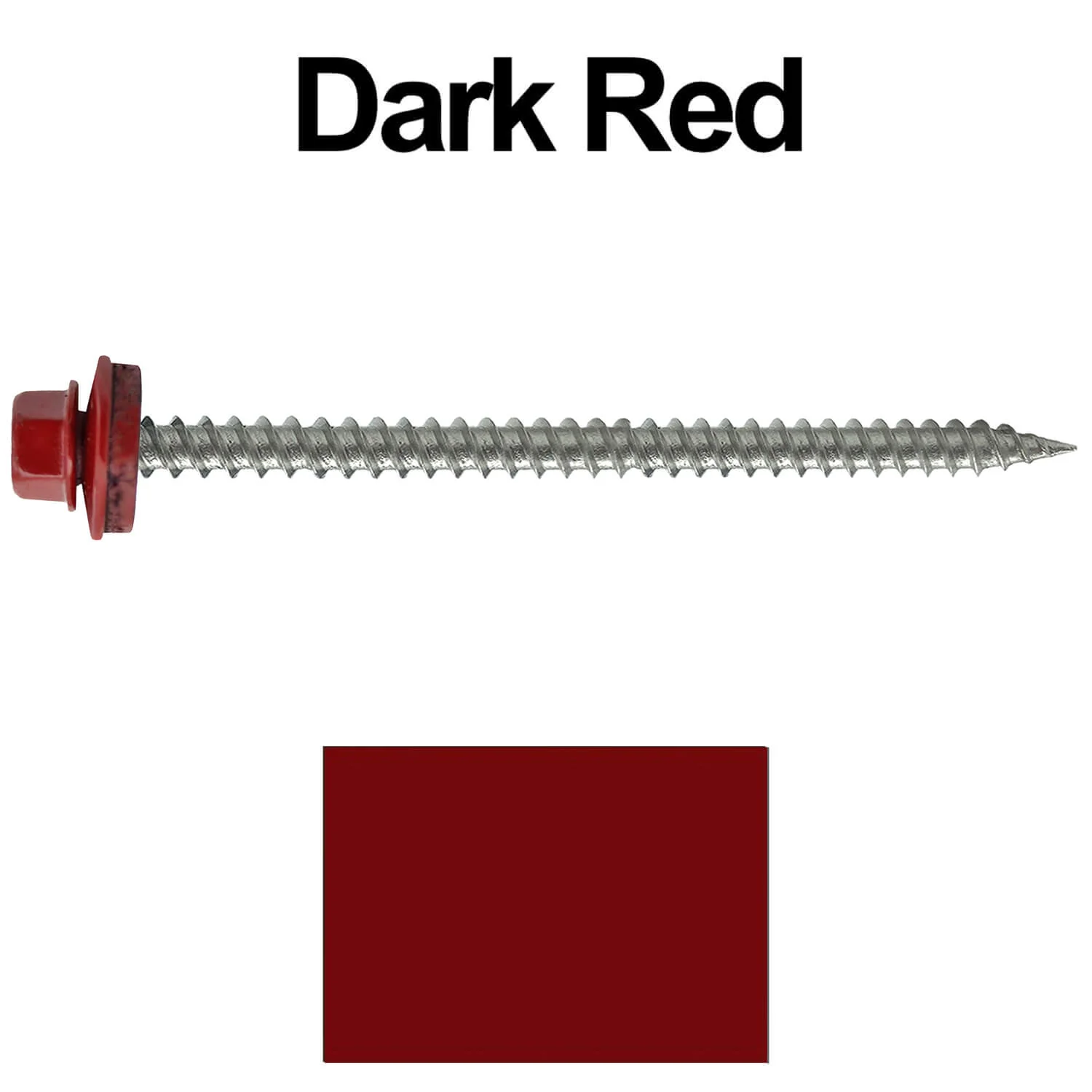 #9 x 3" Stainless Steel Metal Roofing Screws - Hex Washer Head - Self starting/self tapping - EPDM washer. Colored head. - Image 202
